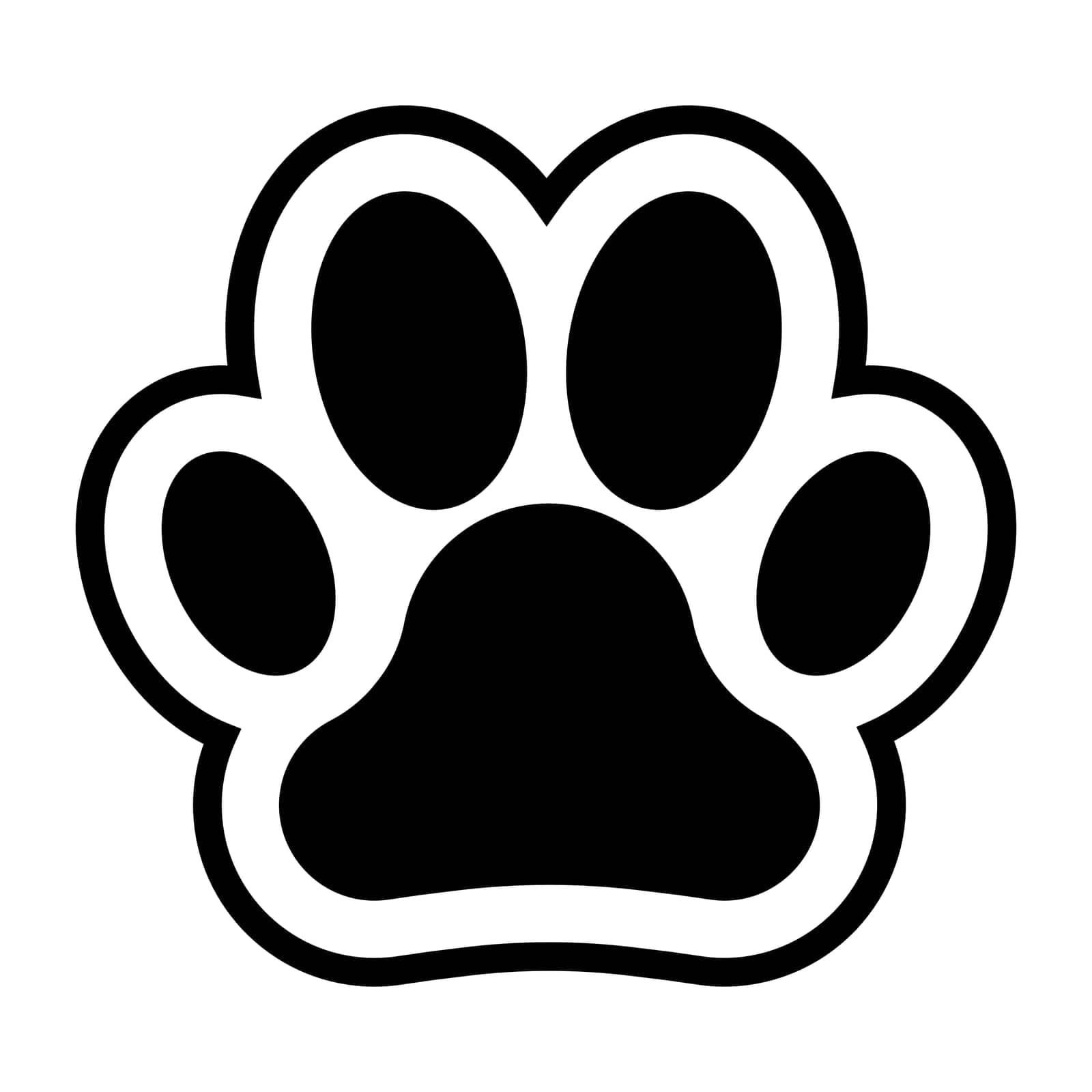 Paw print icon simple design by misteremil