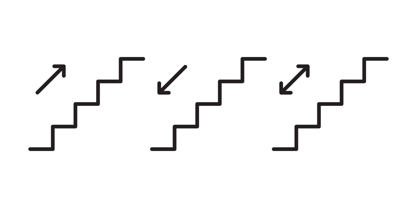 Stairs icon set with arrows