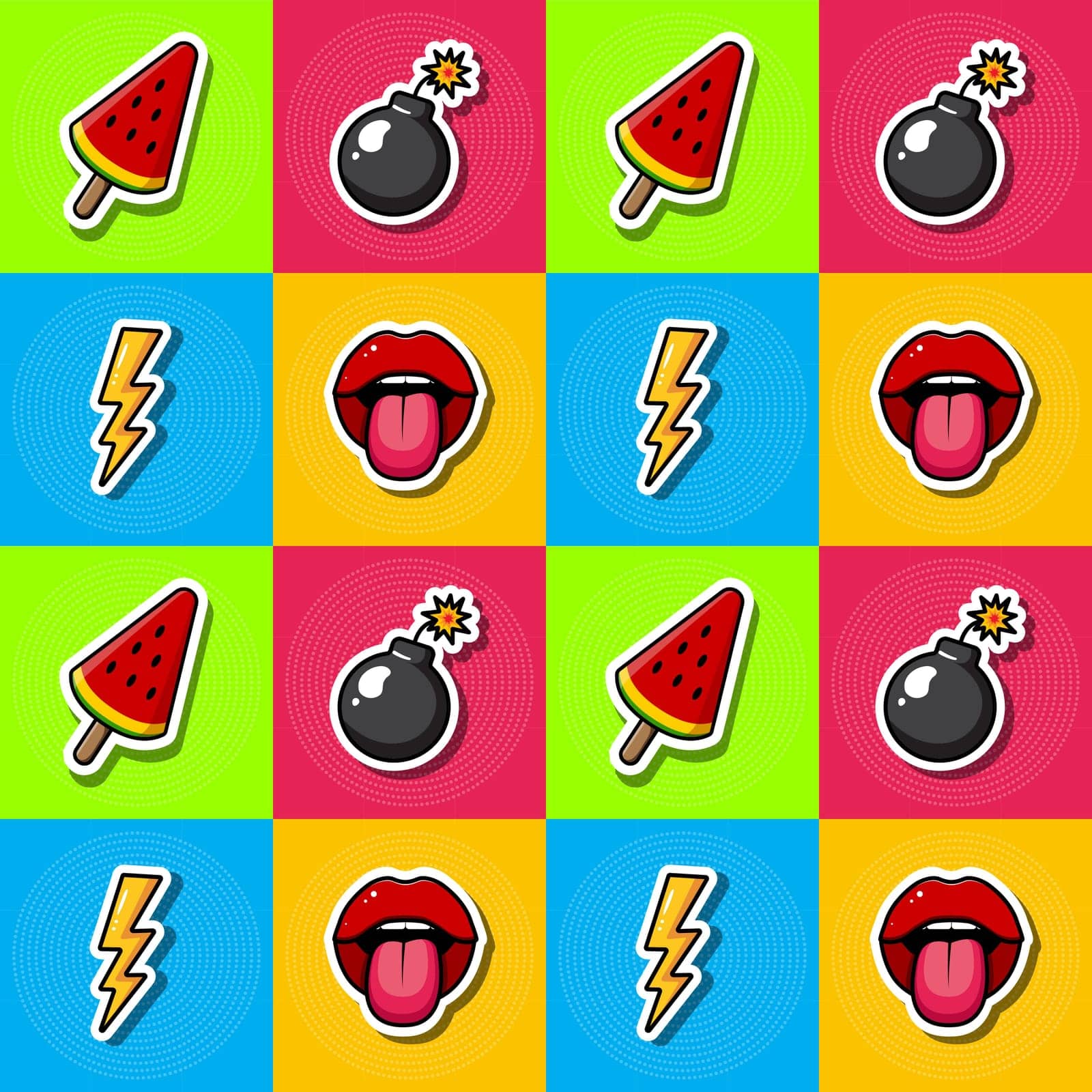 Multicolored background in Pop Art style.Vector illustration.