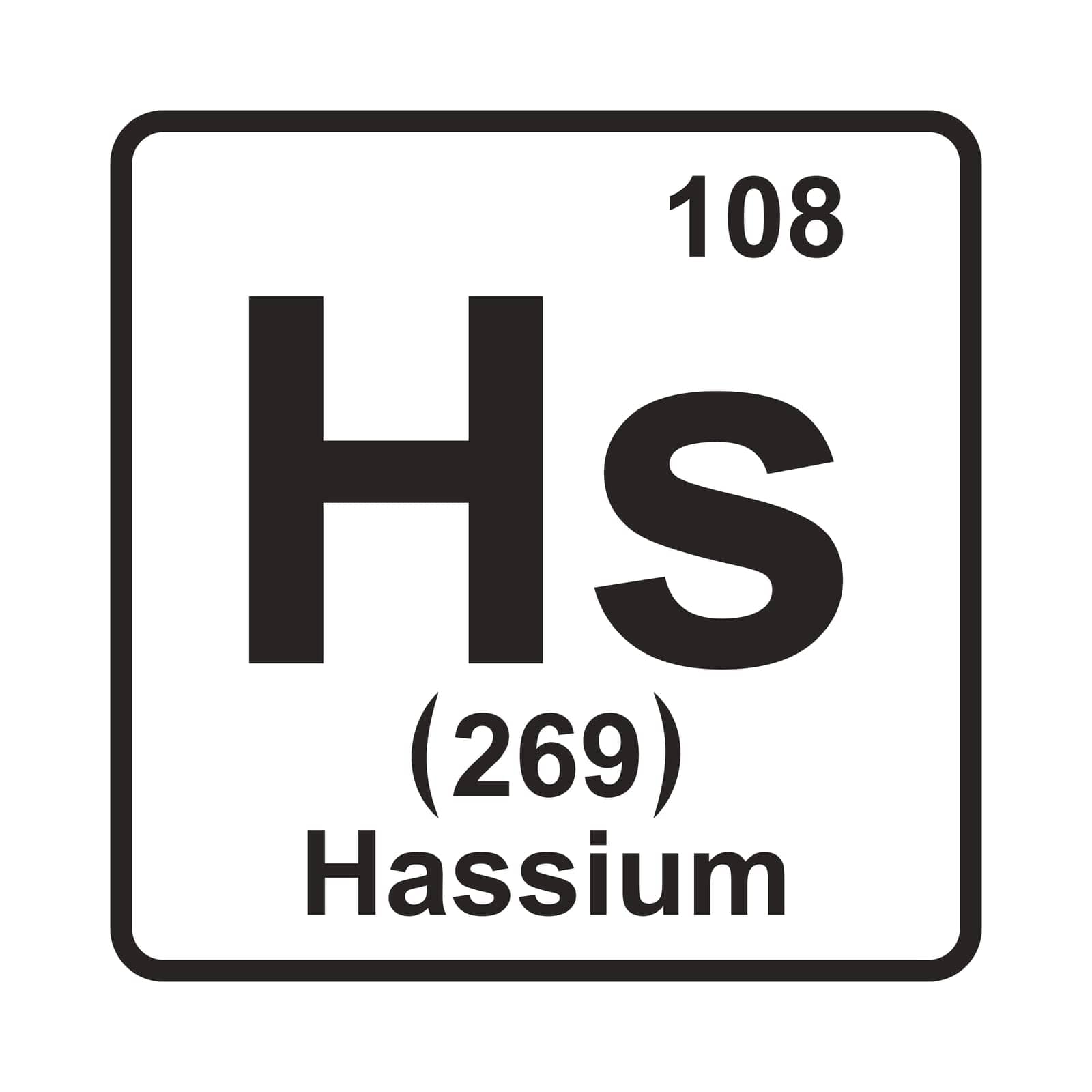 Hassium element icon vector illustration symbol design