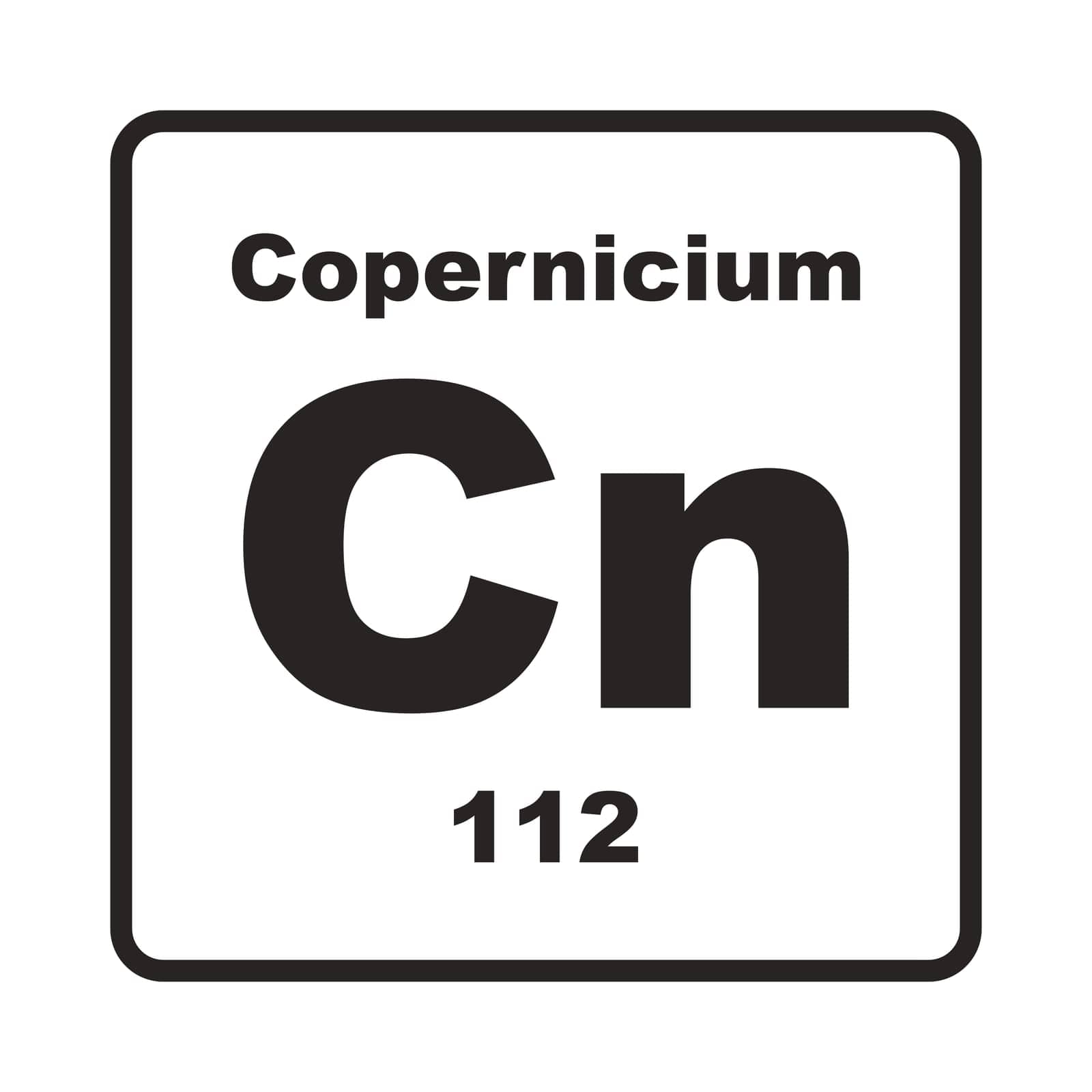 Copernicium element icon vector illustration template symbol