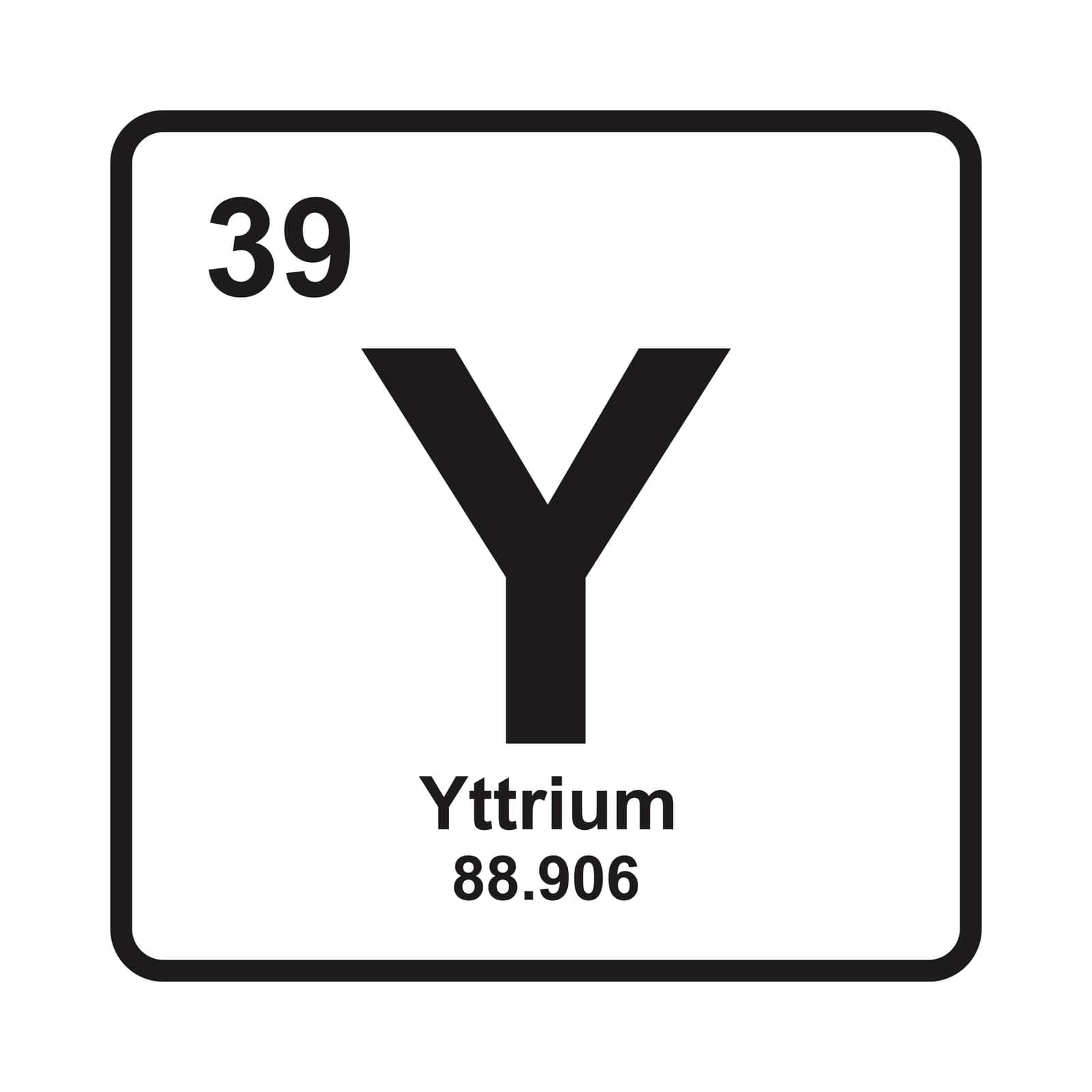 Yttrium icon, chemical element in the periodic table.