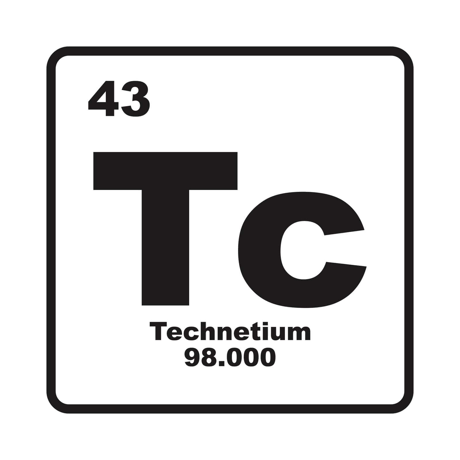 Technetium icon, chemical element in the periodic table