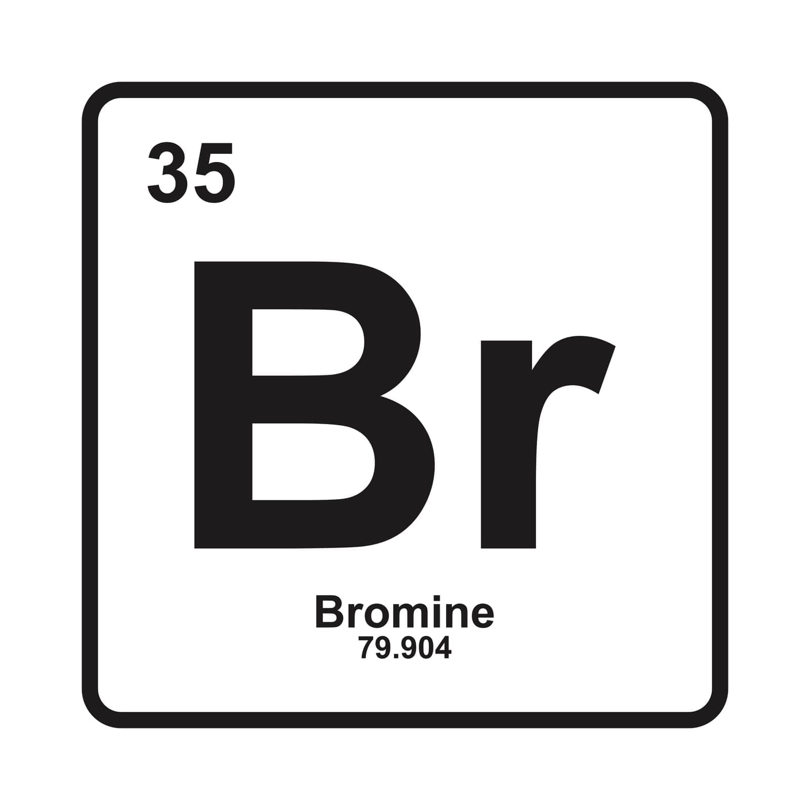 Bromine icon, chemical element in the periodic table.