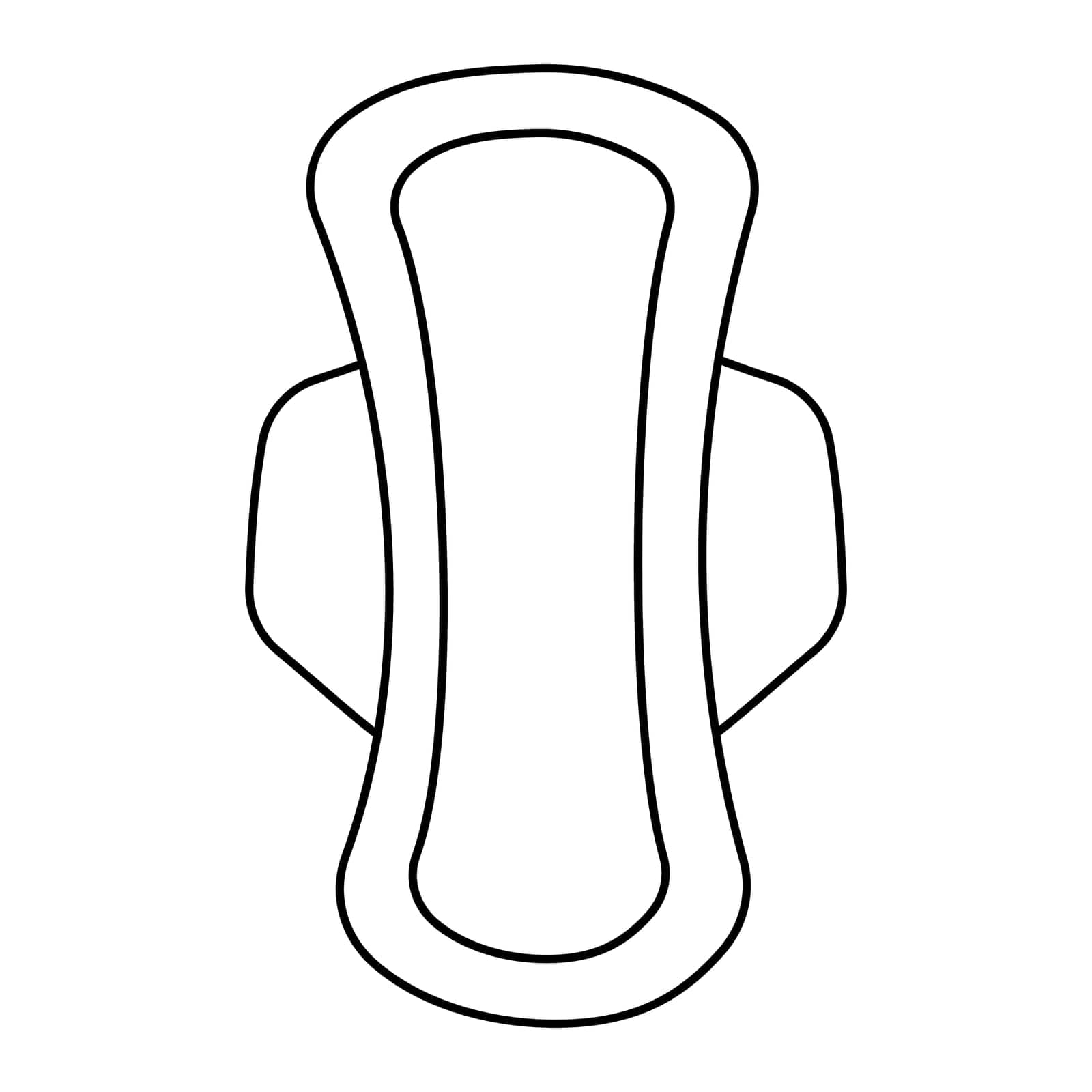 pads feminine hygiene cycle menstruation icon element line doodle thong underpants