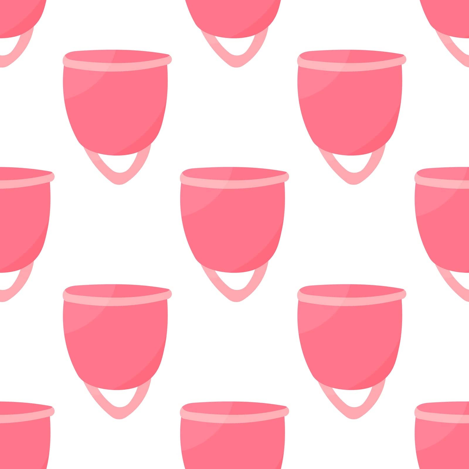 menstrual cup feminine hygiene zero wast eco bio pattern vector illustration
