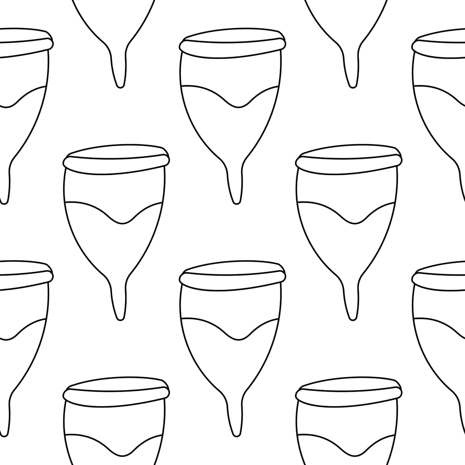 menstrual cup blood feminine hygiene zero waste eco bio pattern line doodle