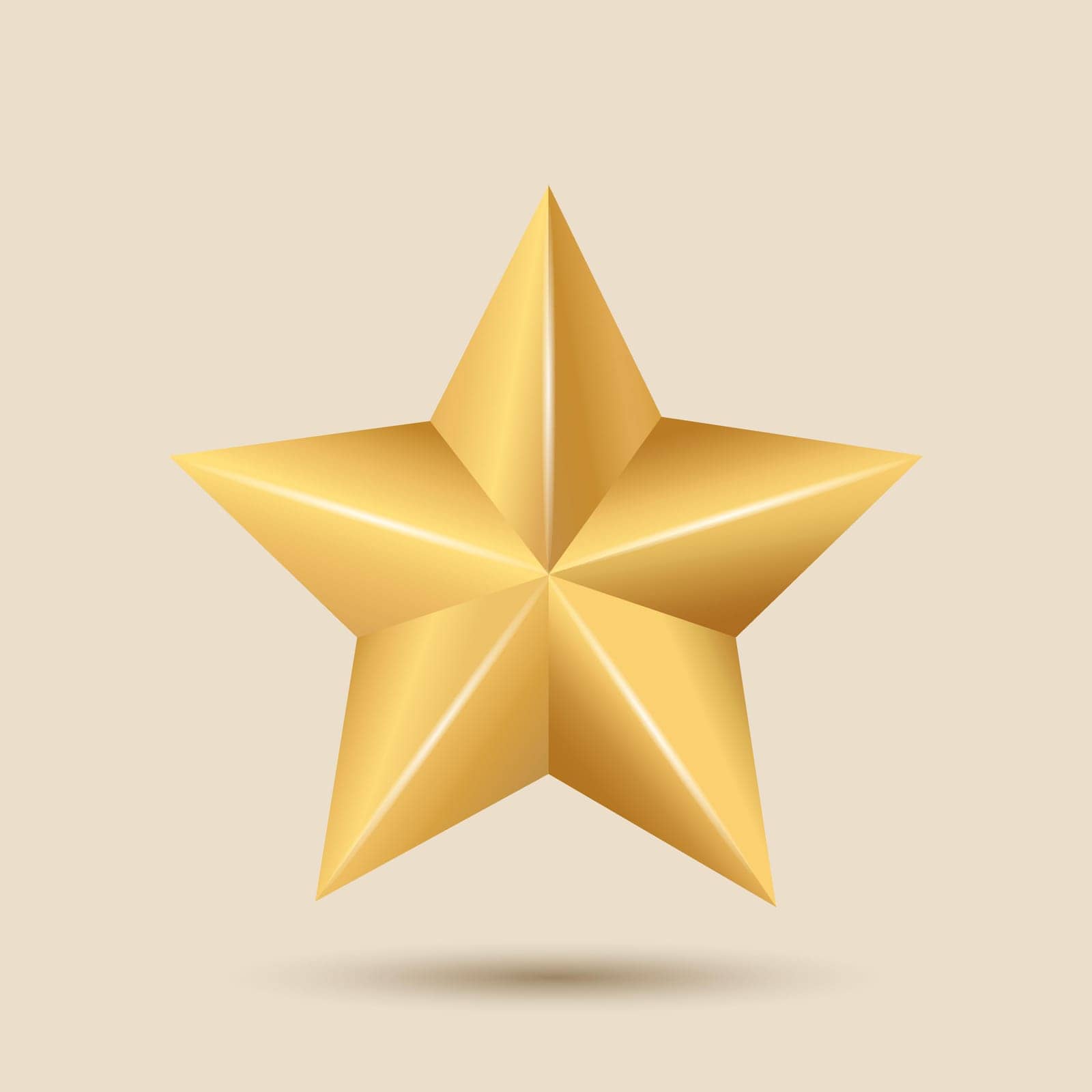 Golden star isolated. Christmas decoration. Vector design.