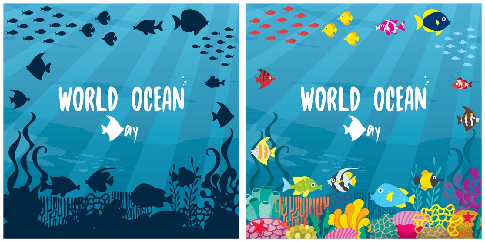 Concept illustration for the world ocean day.