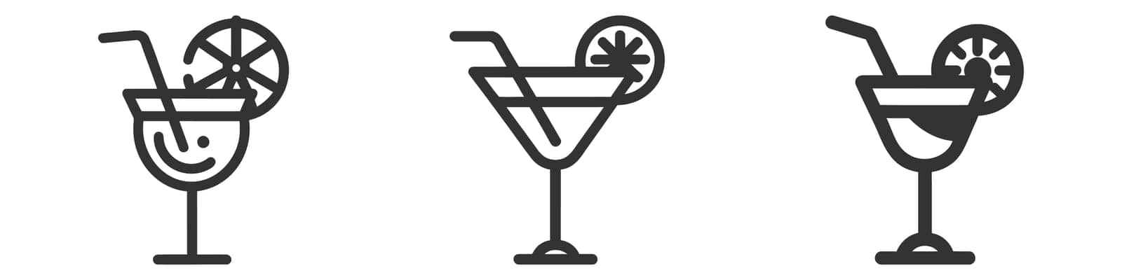 Cocktail icon set, pack, collection. Cocktail Icon Vector. Cocktail drink by Artisttop
