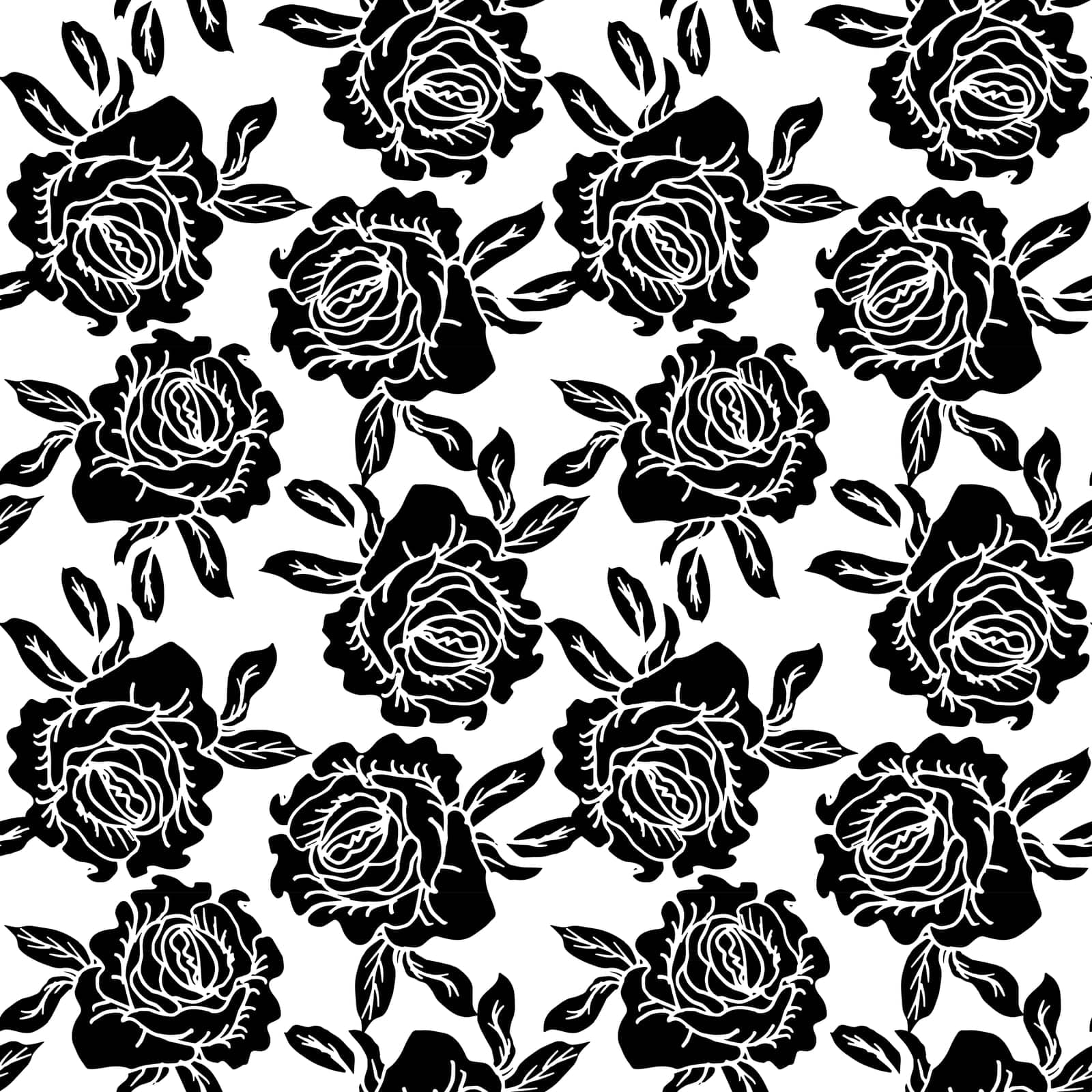 Delicate rose flower, line art hand drawn design for surface design of textile. Roses flower line art background vector. Natural botanical elegant flower with line art hand drawn illustration.