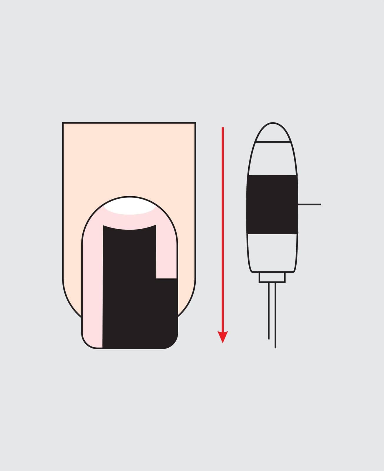 Nails cutter instruction. Vector illustration