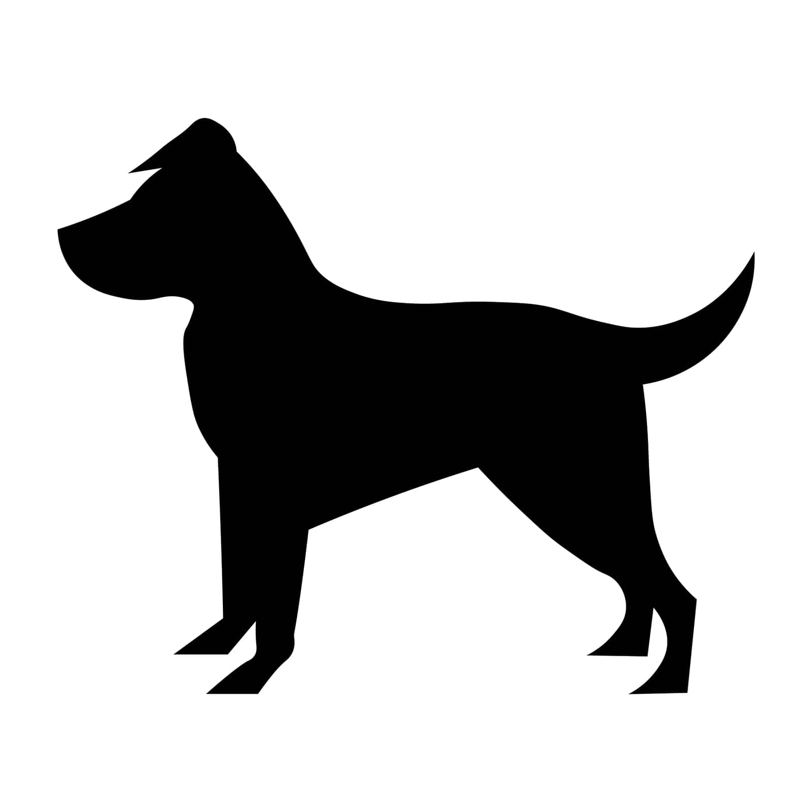 Dog black pictogram isolated on white background