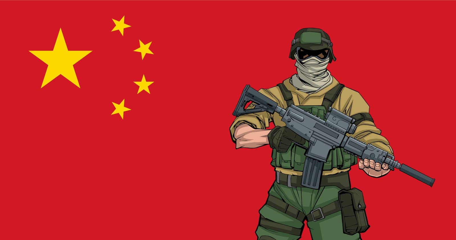 Chinese Soldier Background by Malchev