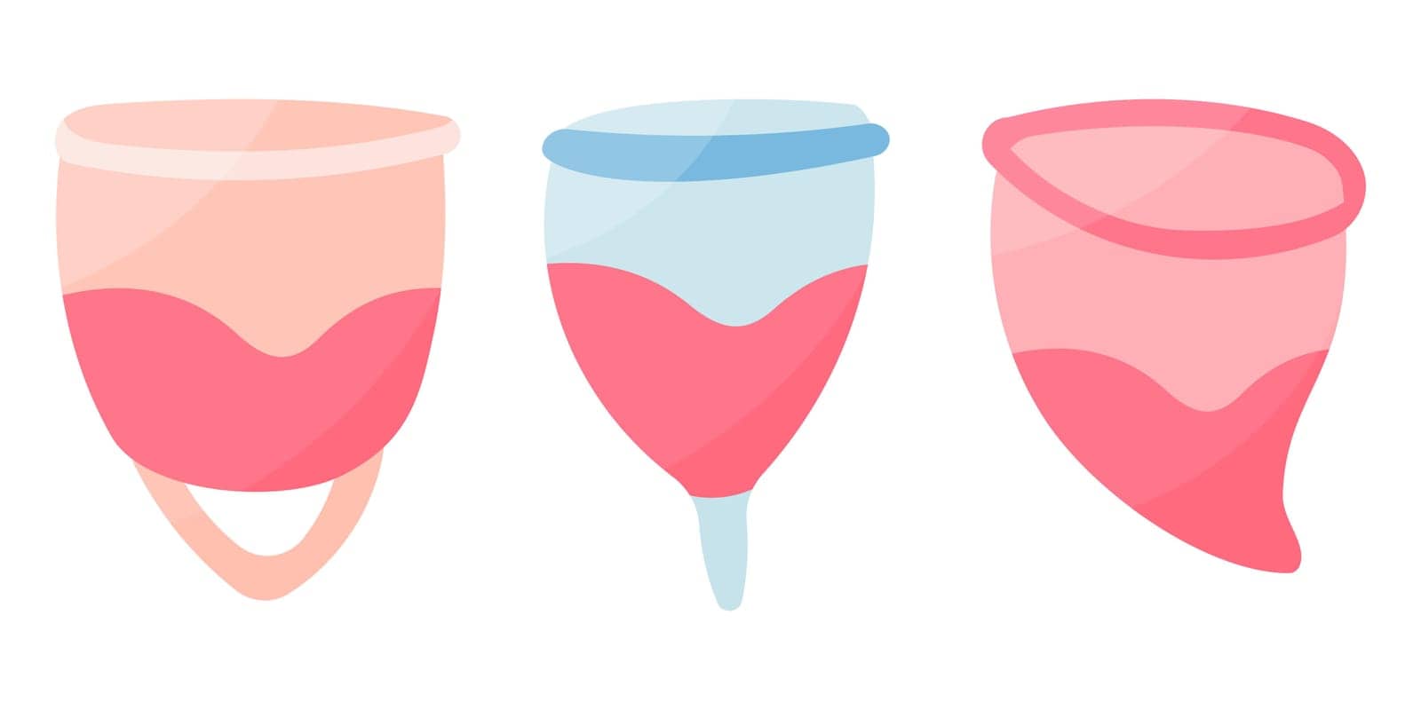 menstrual cup blood feminine hygiene zero wast eco bio icon element set elements
