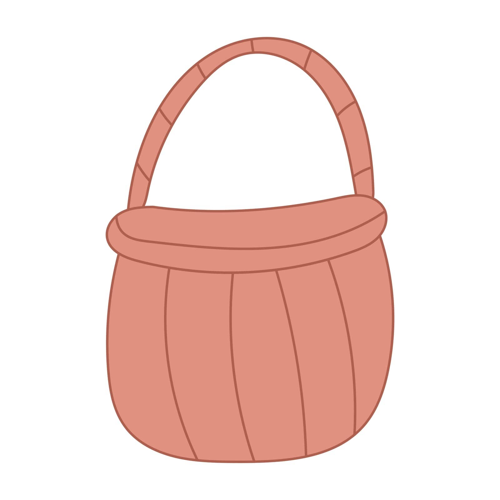 easter wicker basket hunting eggs icon element vector illustration