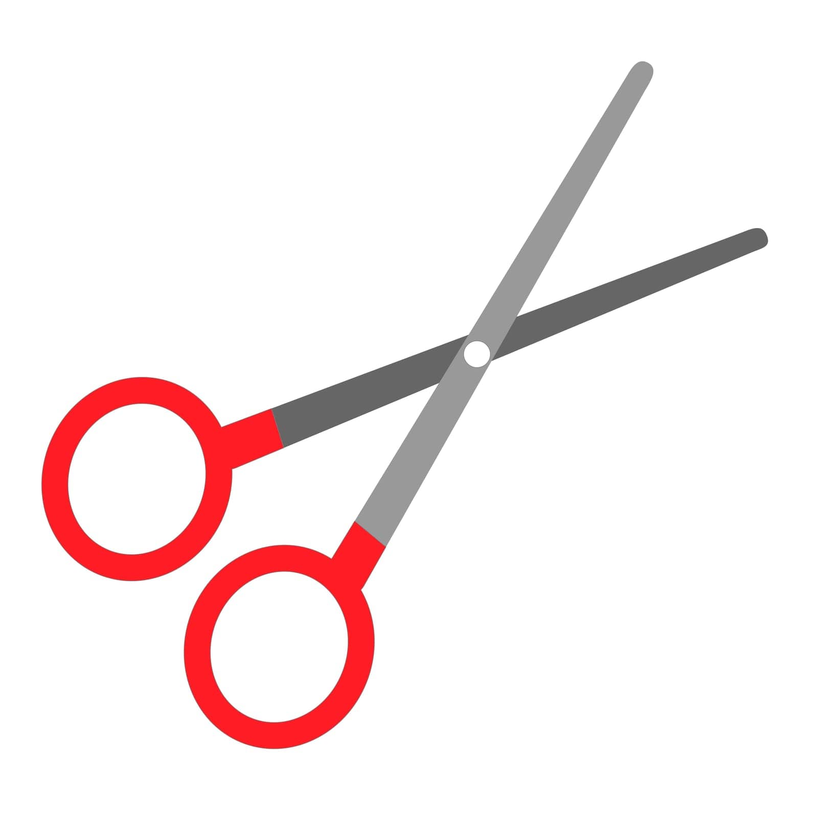 Isolated scissors in a flat style. Vector illustration on white background.