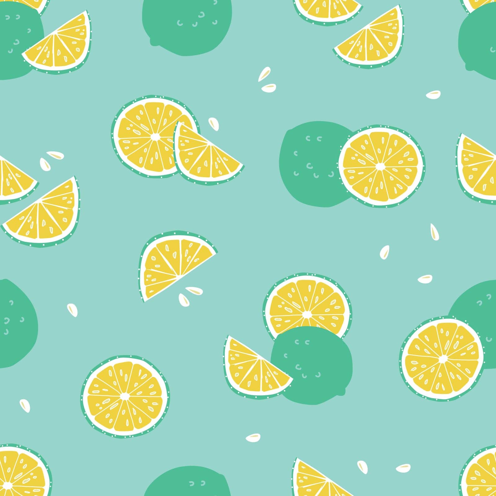 Vector green lime tropical beach resort spa repeat pattern. Suitable for gift wrap, textile and wallpaper. Surface pattern design.