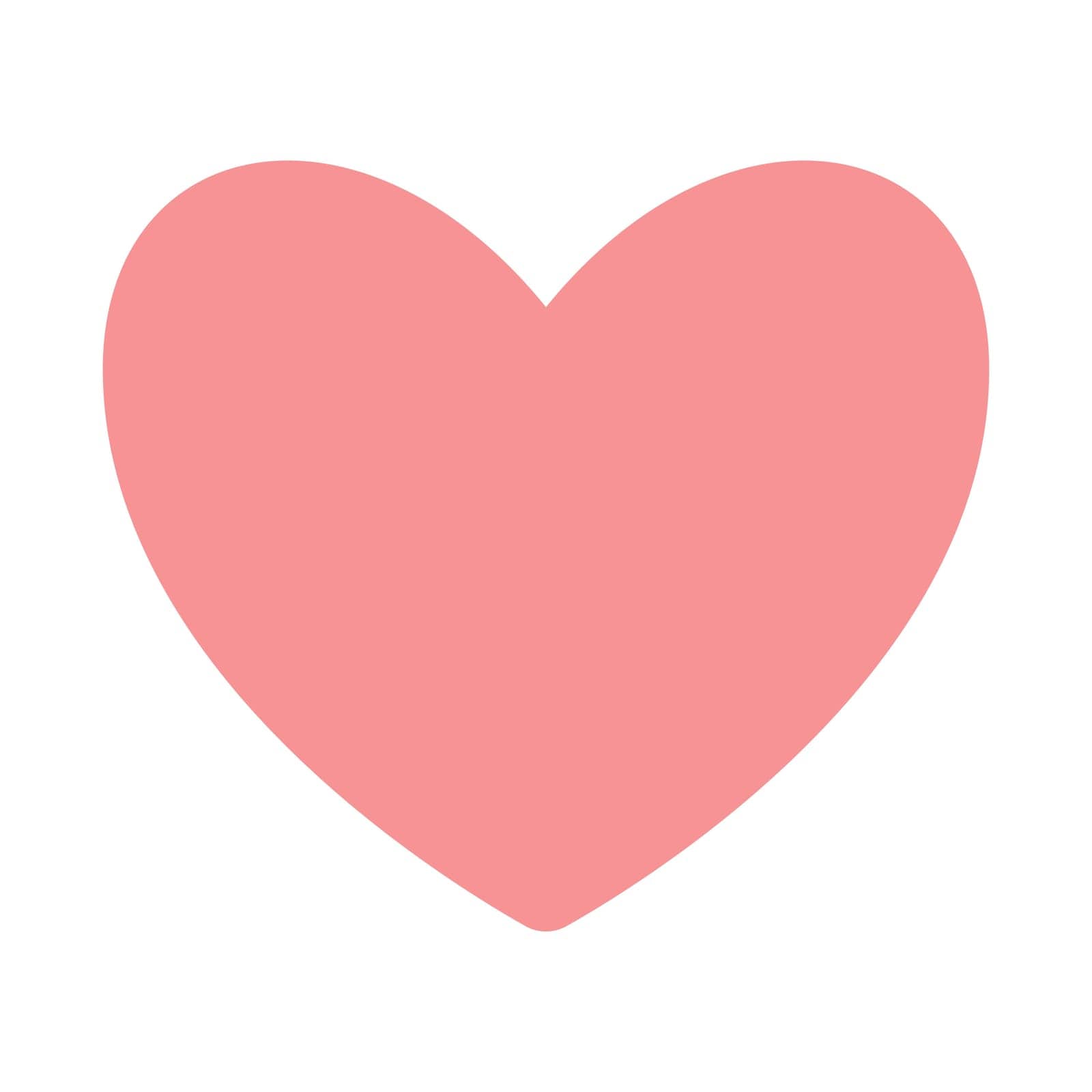 Pink heart, symbol of love. Illustration isolated on white background by Olga_OLiAN