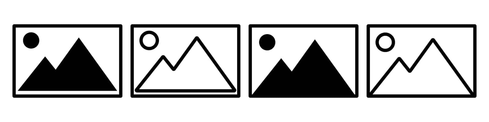 Picture frame icon symbol set