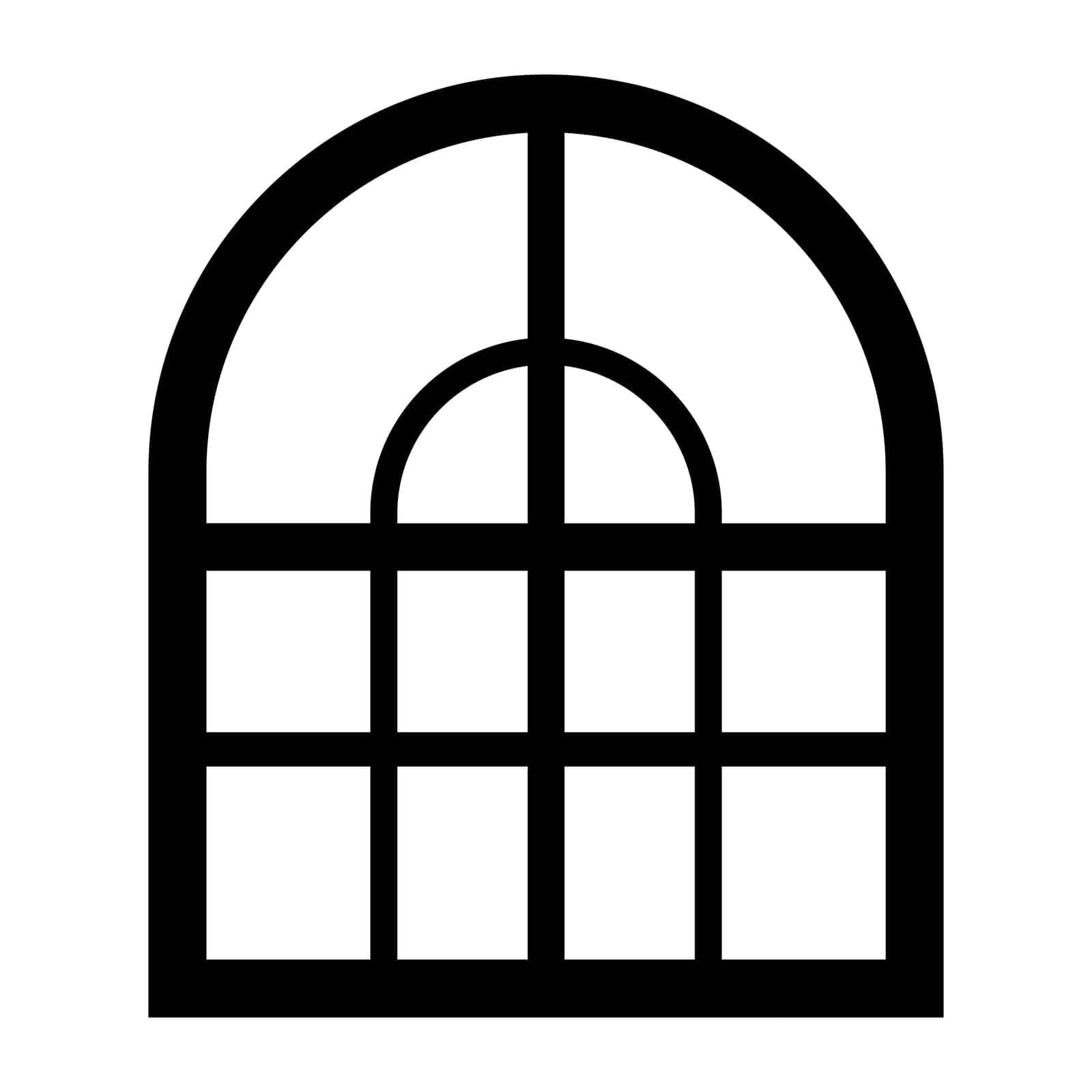 Window black vector icon on white background by AdamLapunik