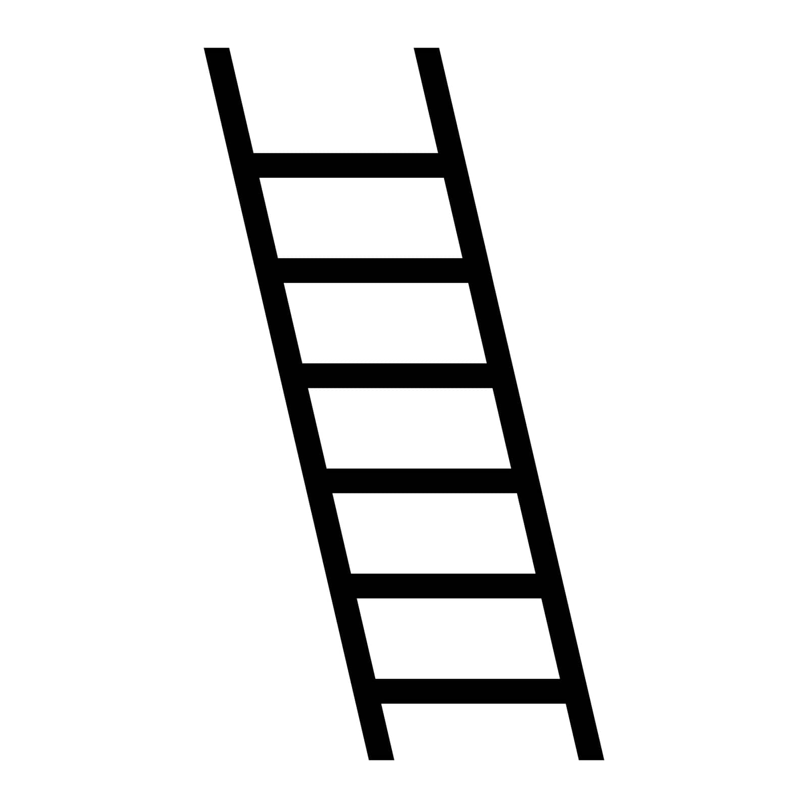 Ladder black vector icon isolated on white background