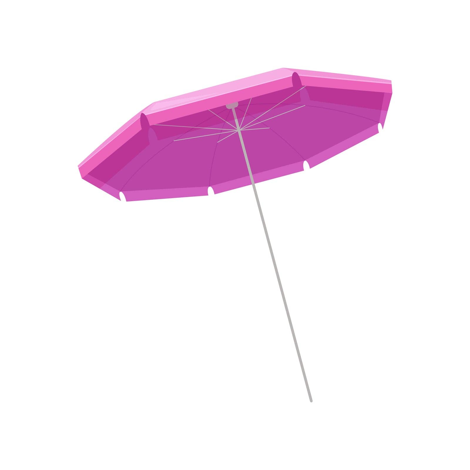 Sea beach umbrella. Beach sunbathing tools, sea holiday instrument cartoon vector illustration