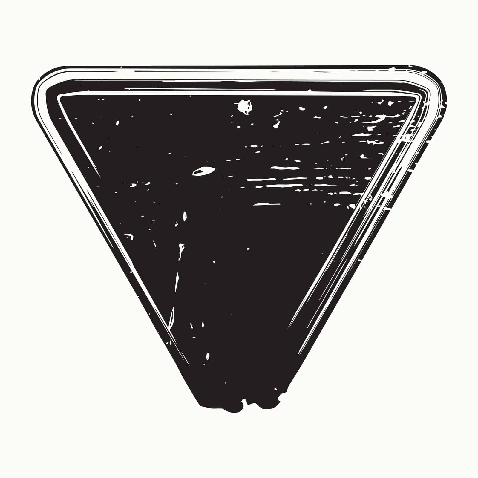 Isolated Grunge triangle shape overlay texture. Distress artistic template. EPS10 vetor.