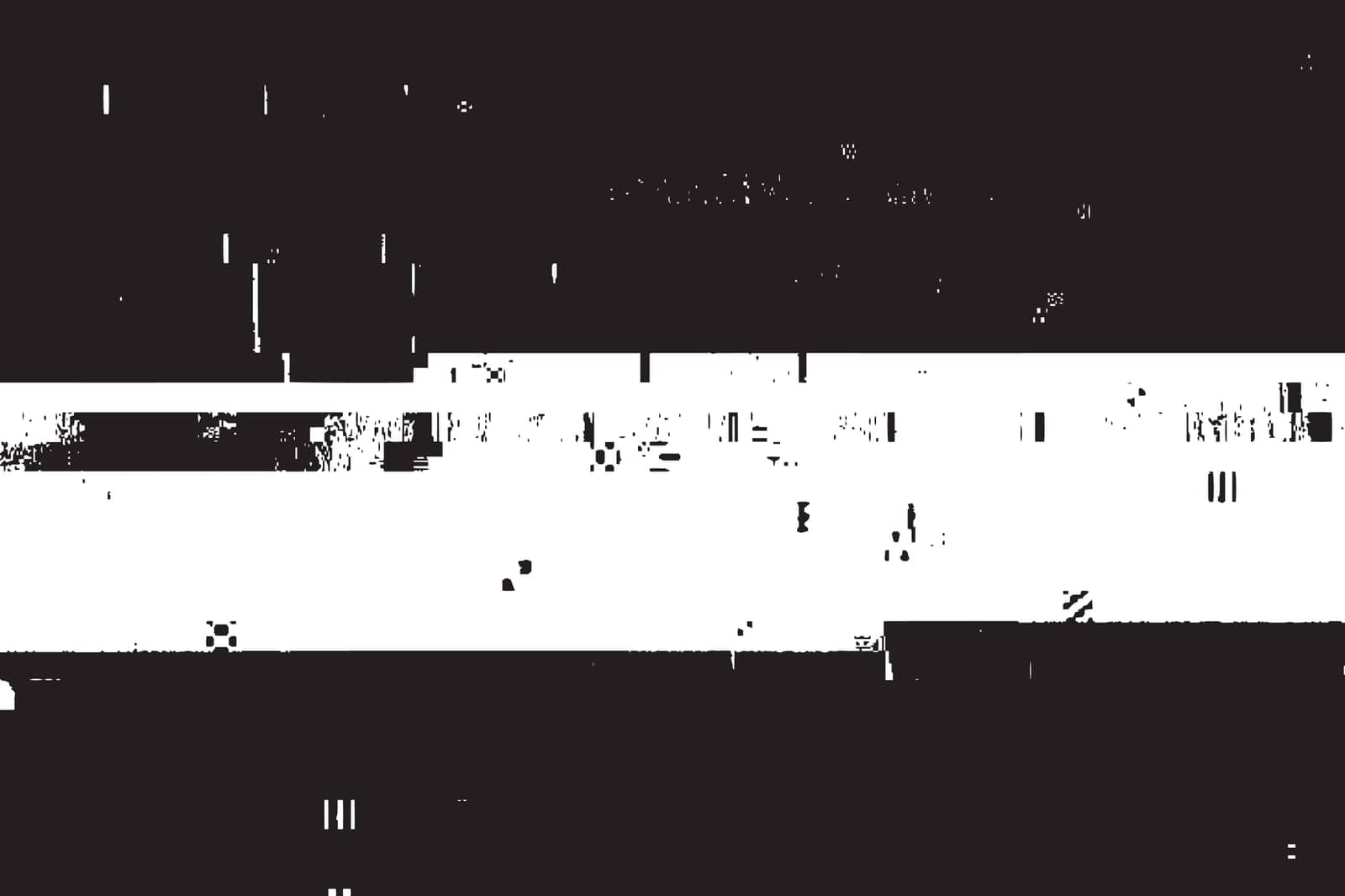Glitch overlay distress texture. Cyber hacker attack theme creative design template. Grunge glitched black and white background. EPS10 vector.