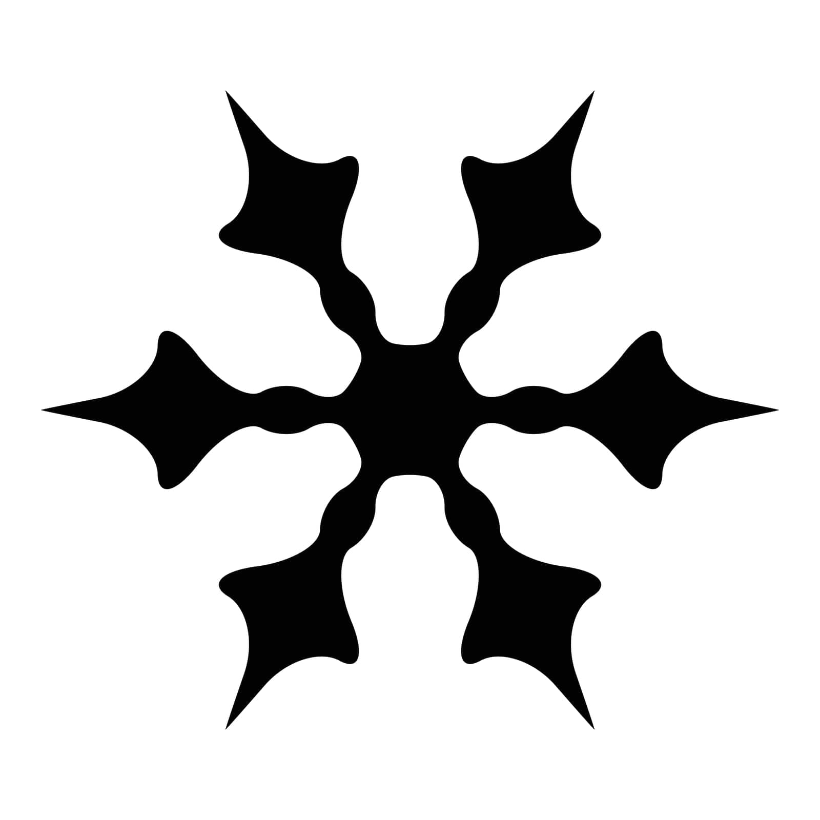 Simple Snowflake isolated element for your design. EPS10 vector.