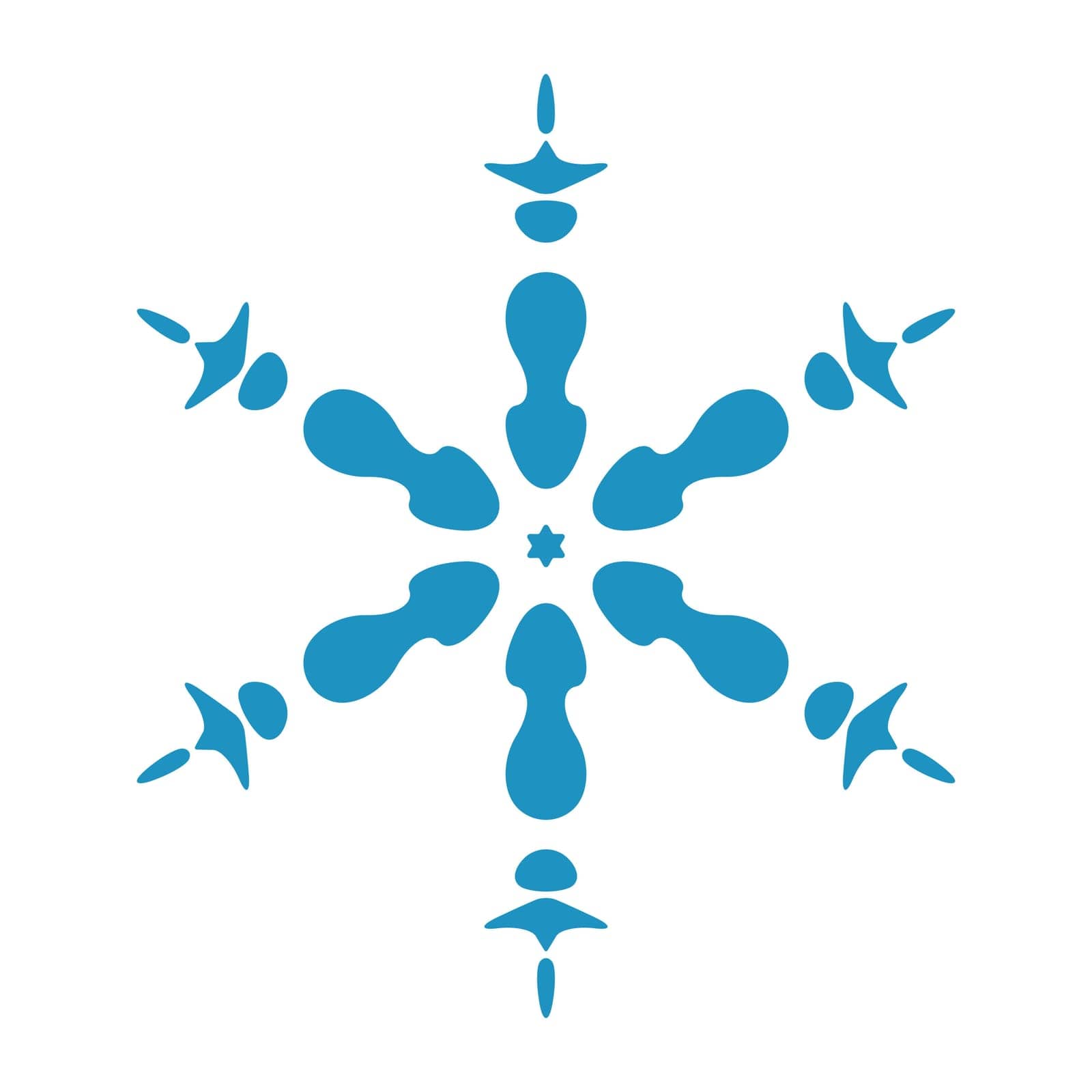 Simple Snowflake isolated element for your design. Festive Christmas artistic template. EPS10 vector.