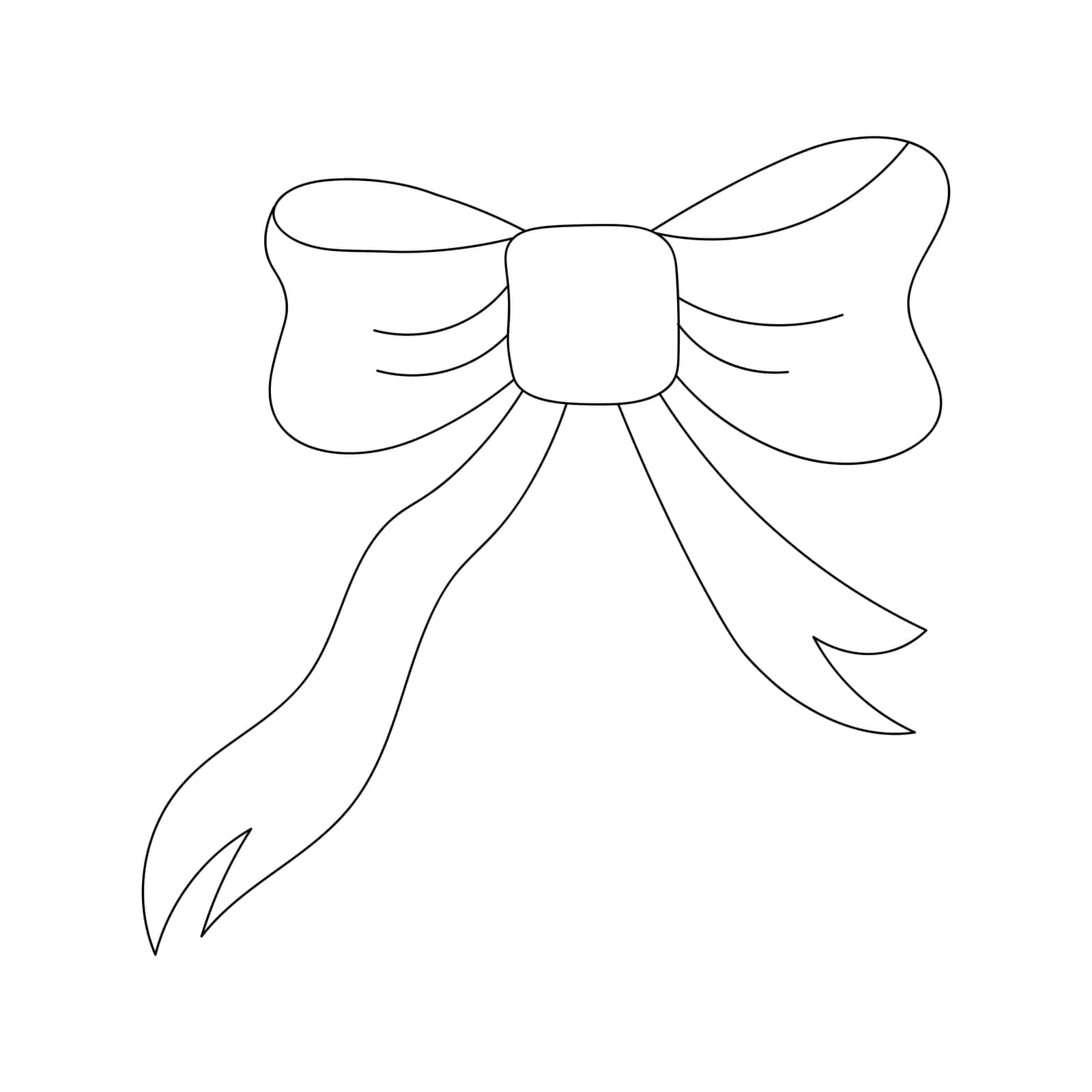 Simple bow in doodle style. Decoration for girls, hair care. Items for everyday use, creating stylish and bright look for baby. Modern style, fashion, decorative element by amnise