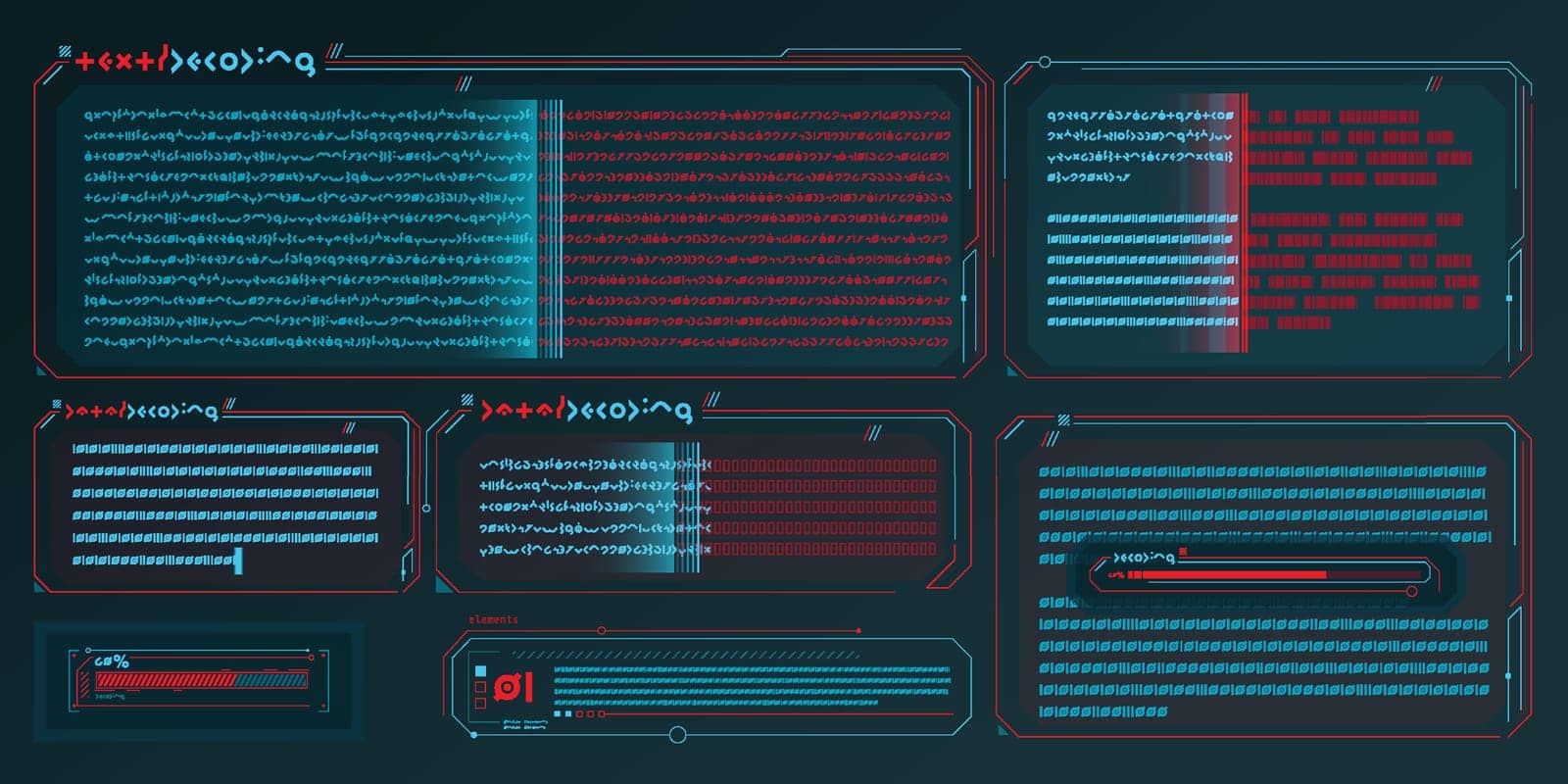 Infographic text vector elements for sci-fi interface. by ConceptCafe