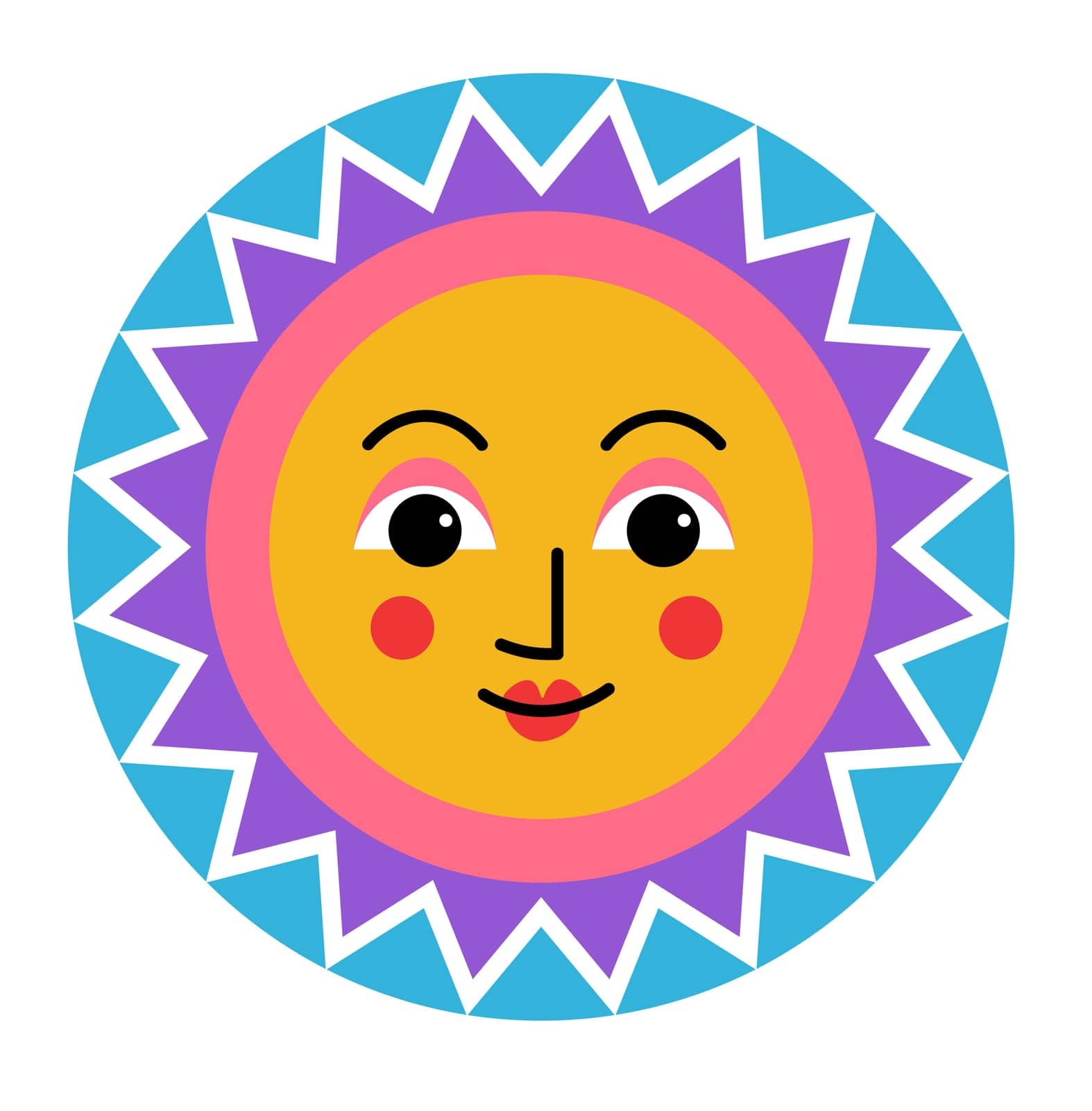 Sun character with rays and smile on face, emoji by Sonulkaster