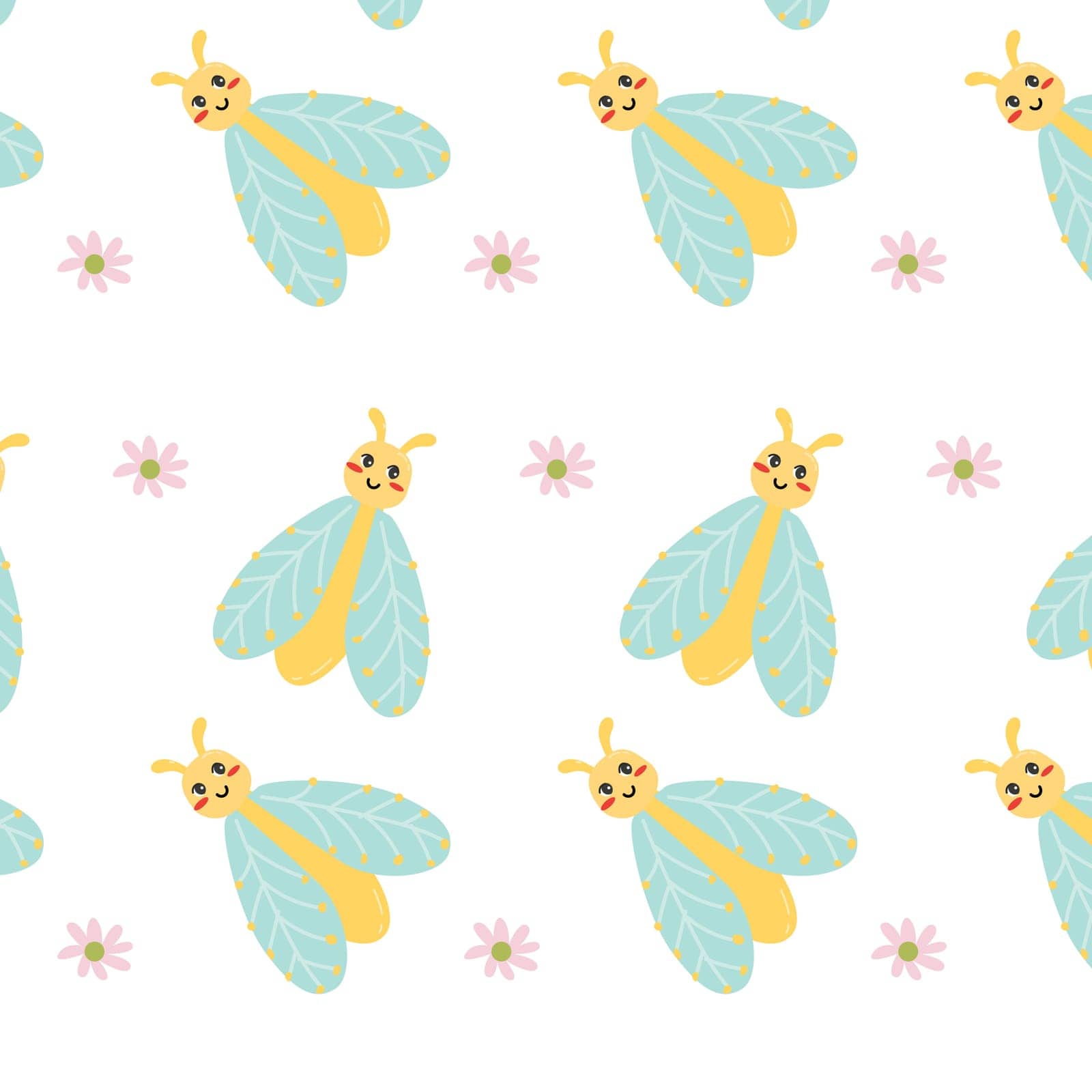cute fly or butterfly in palette colors pattern by Bissekeyeva