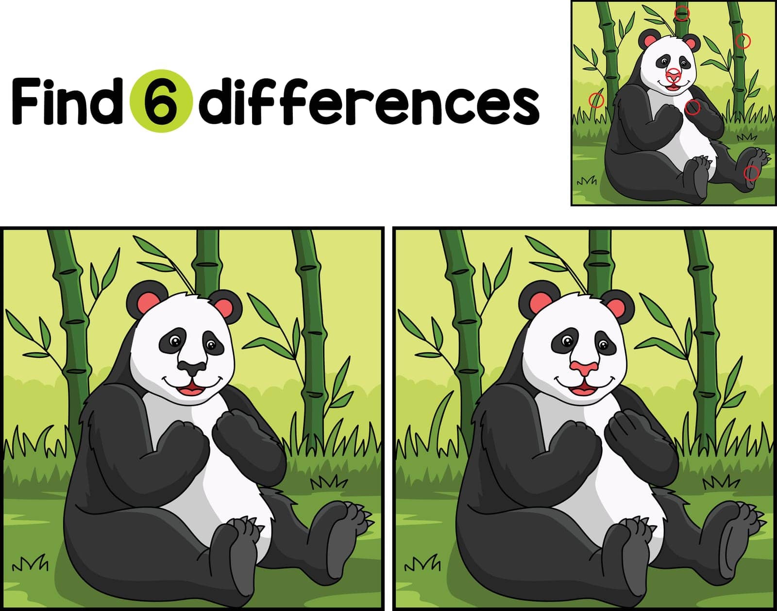 Panda Animal Find The Differences by abbydesign