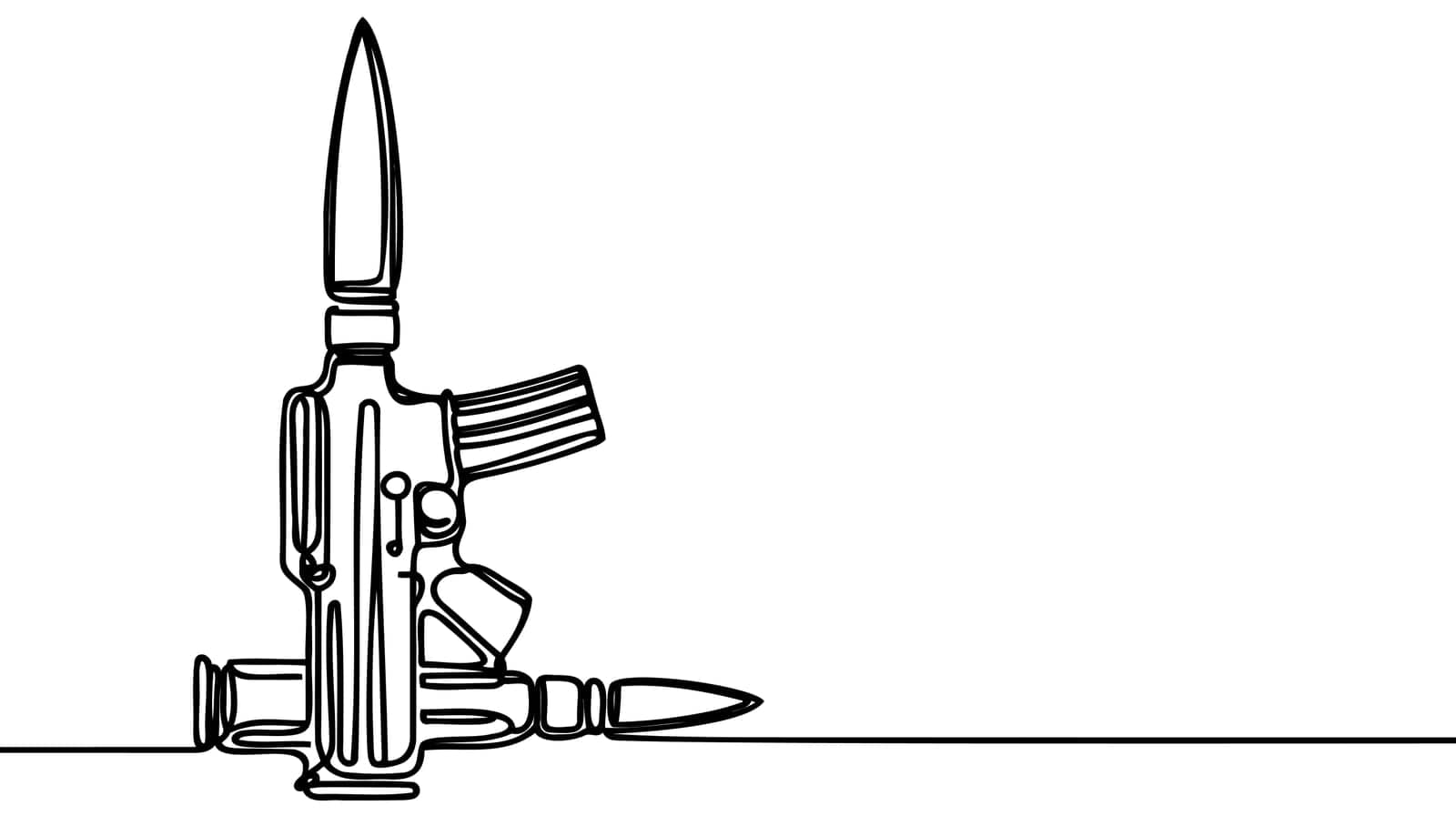 Bullet outline icon. Weapon ammo sign. simple bullet outline design vector. by Artisttop