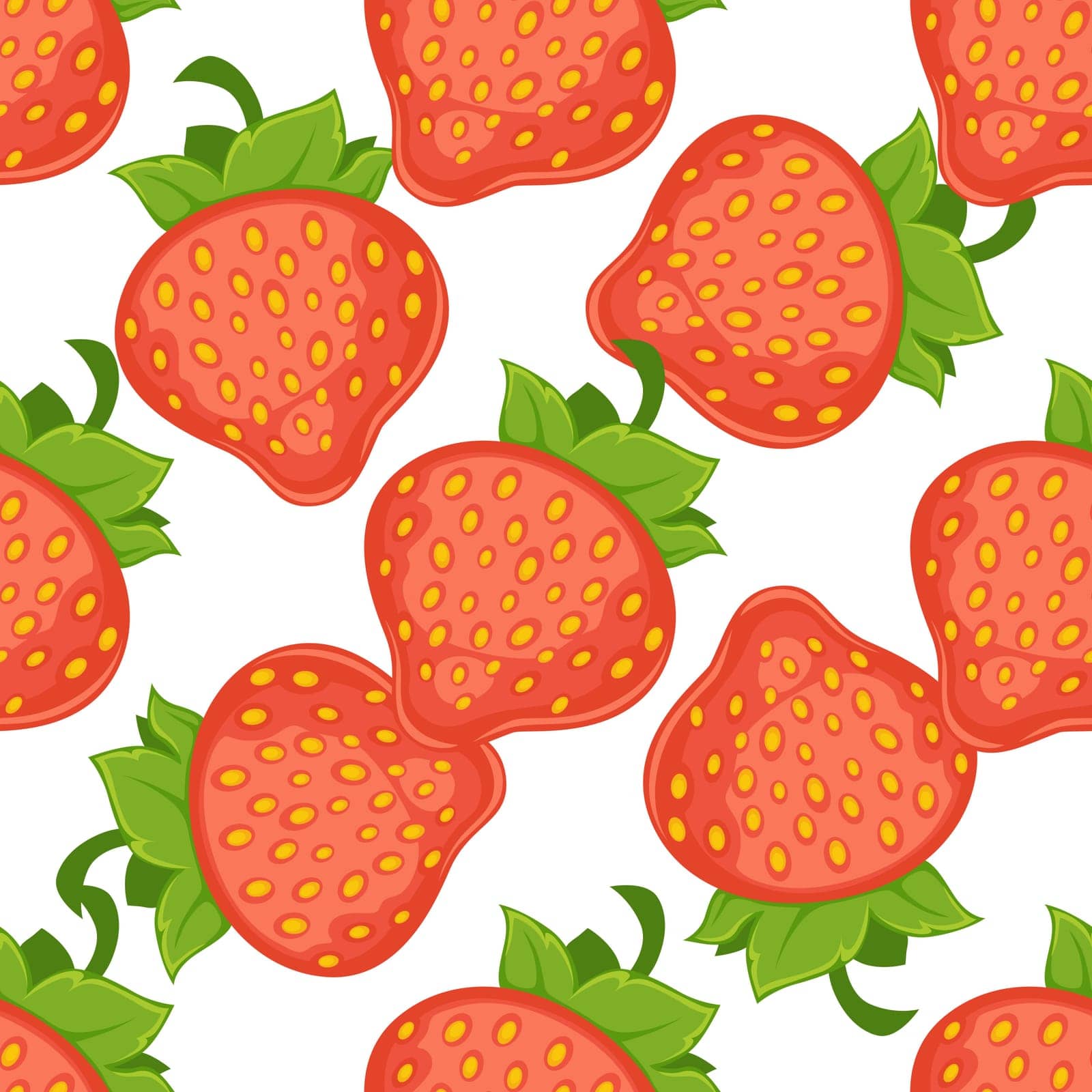 Cute seamless pattern with red strawberries by Sonulkaster