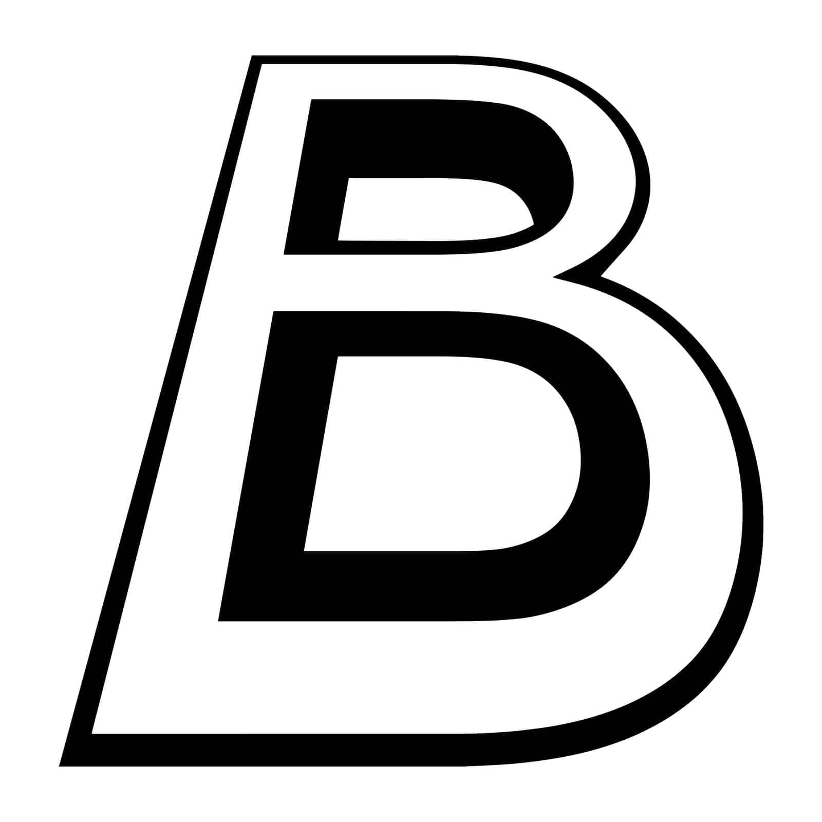 Logo letter B tall slender font letter b perspective height by koksikoks