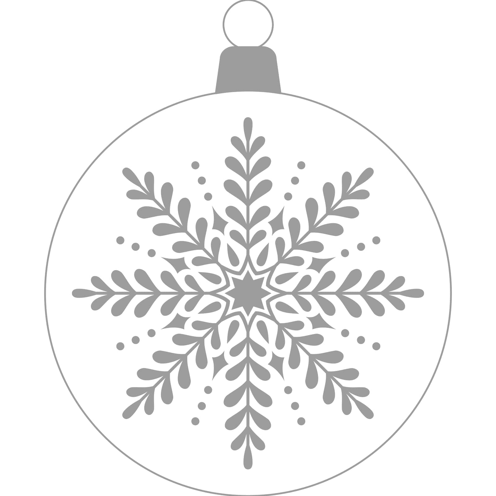 Christmas ball with snowflake and transparent background