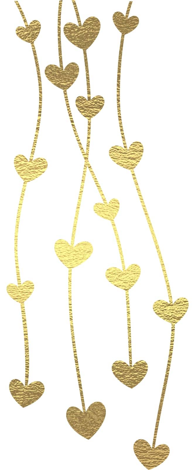 golden heart with transparent background. Gold foil texture.