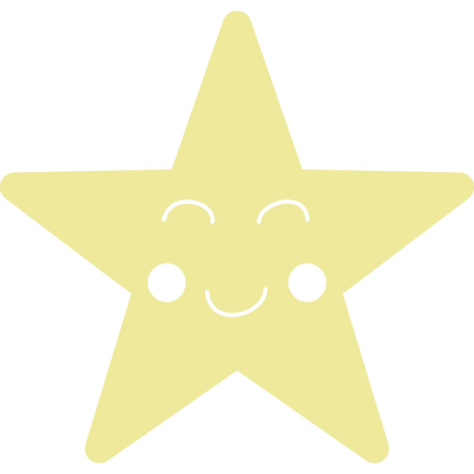 star with face in pastel and transparent background
