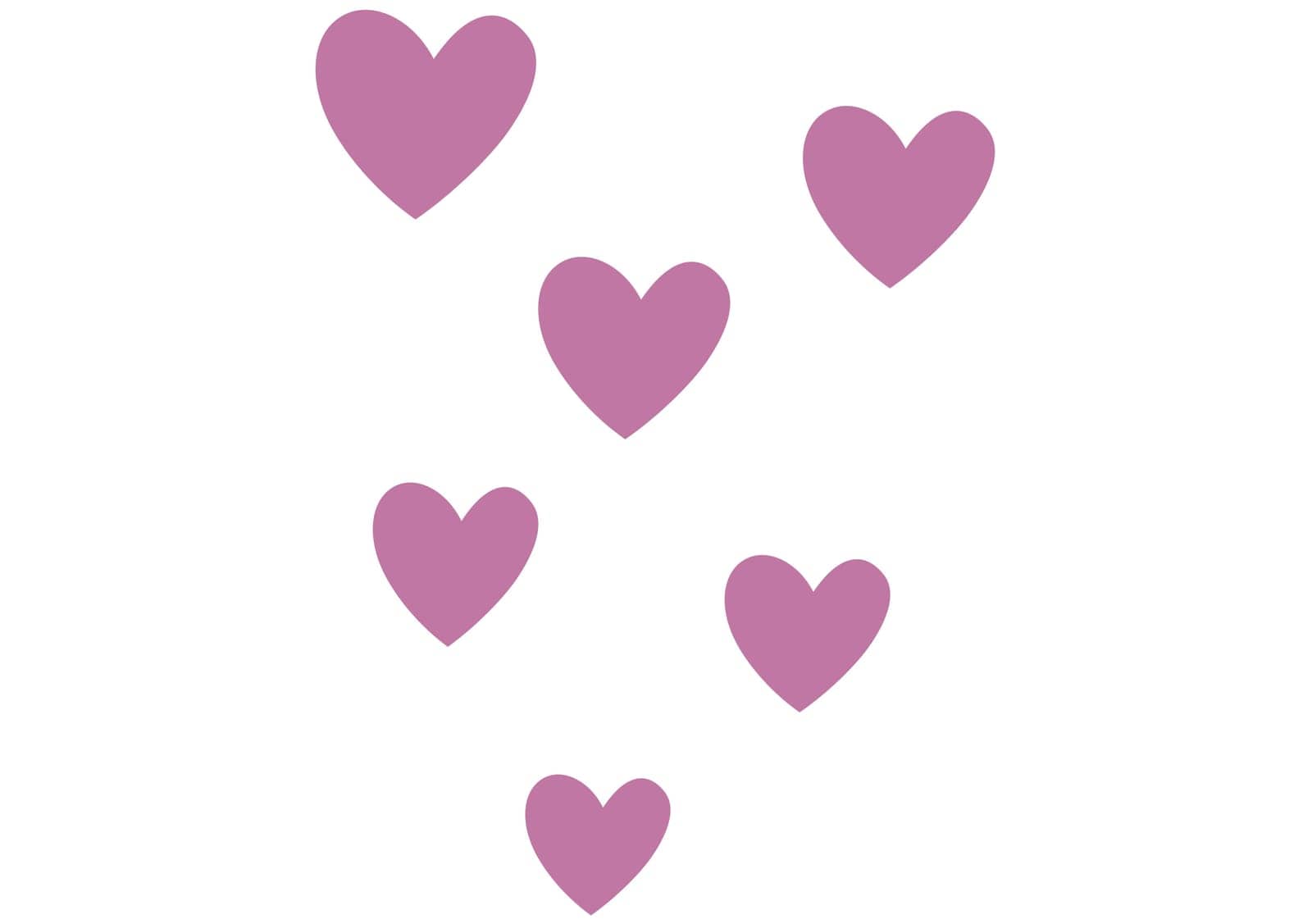 Pink comic heart with transparent background