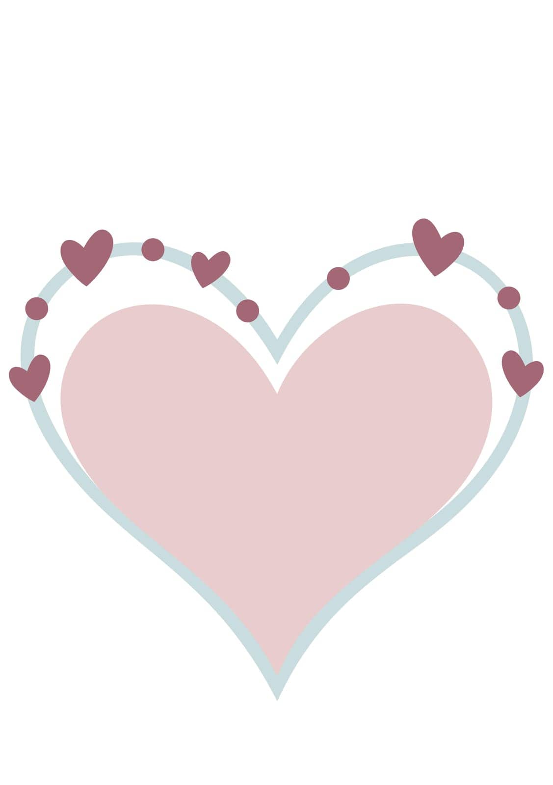 Boho heart with transparent background