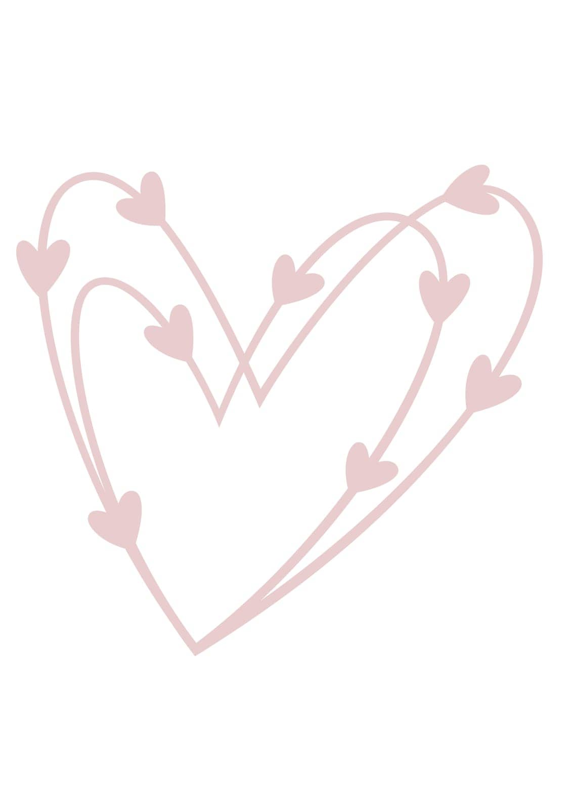 Boho heart with transparent background
