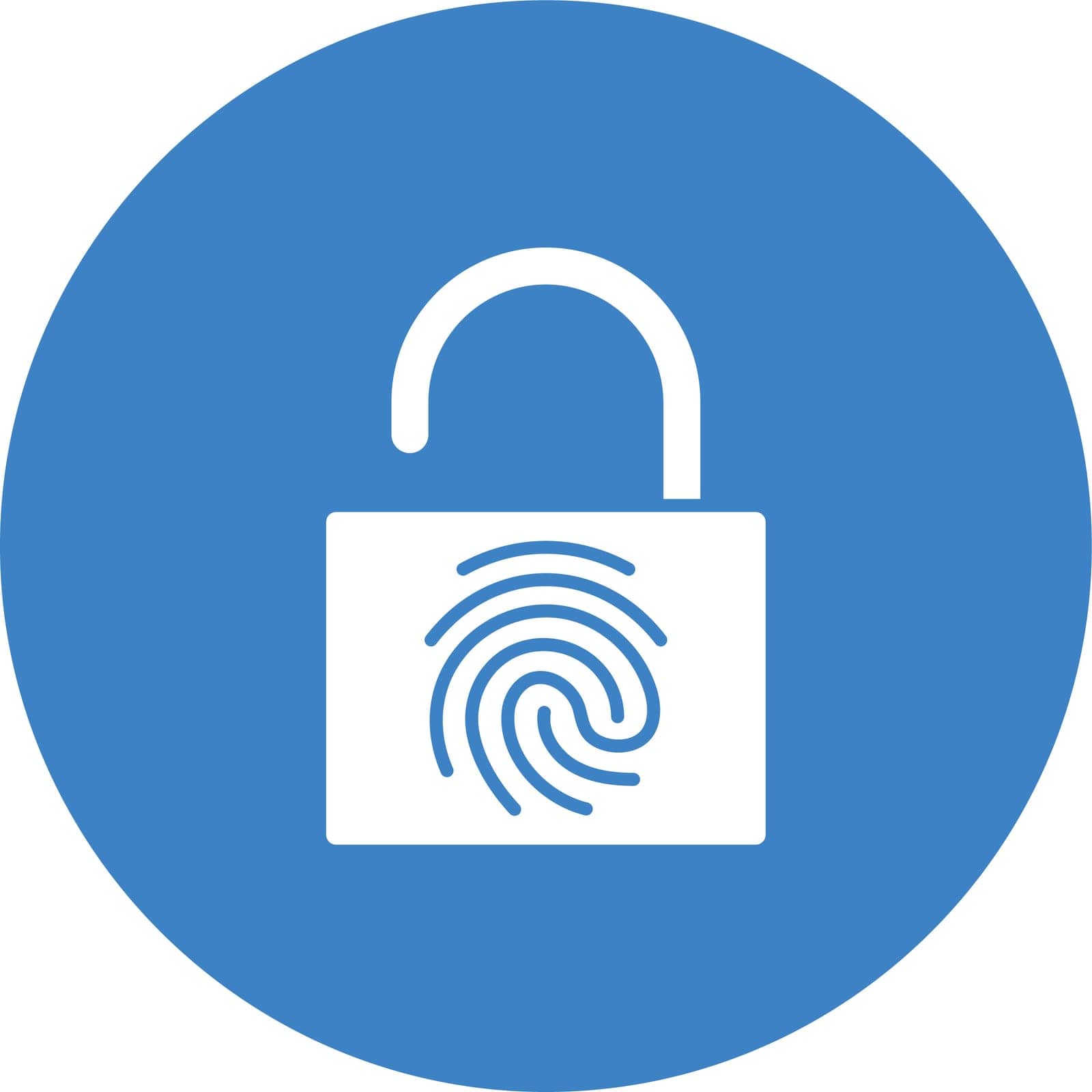 Fingerprint Lock icon vector image. by ICONBUNNY