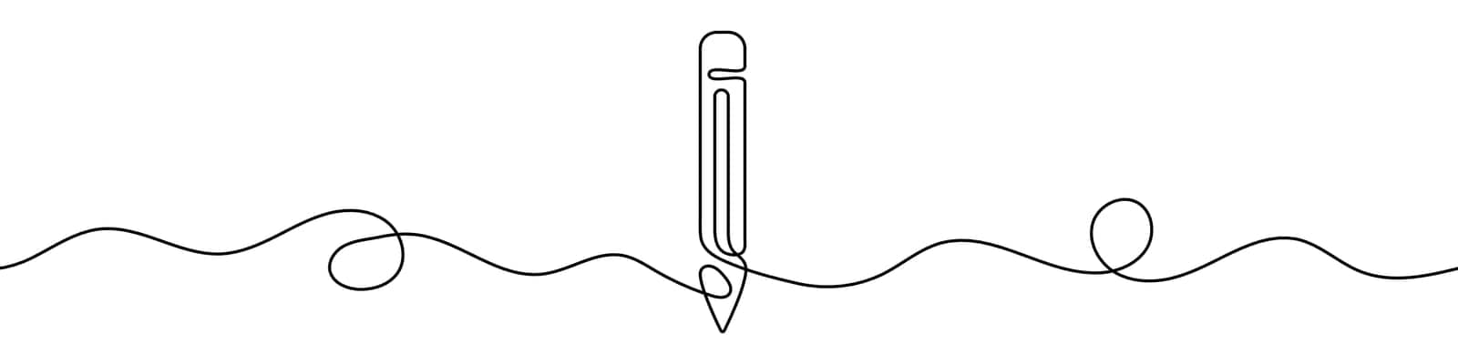 Continuous editable drawing of pencil. One line drawing pencil icon by Chekman