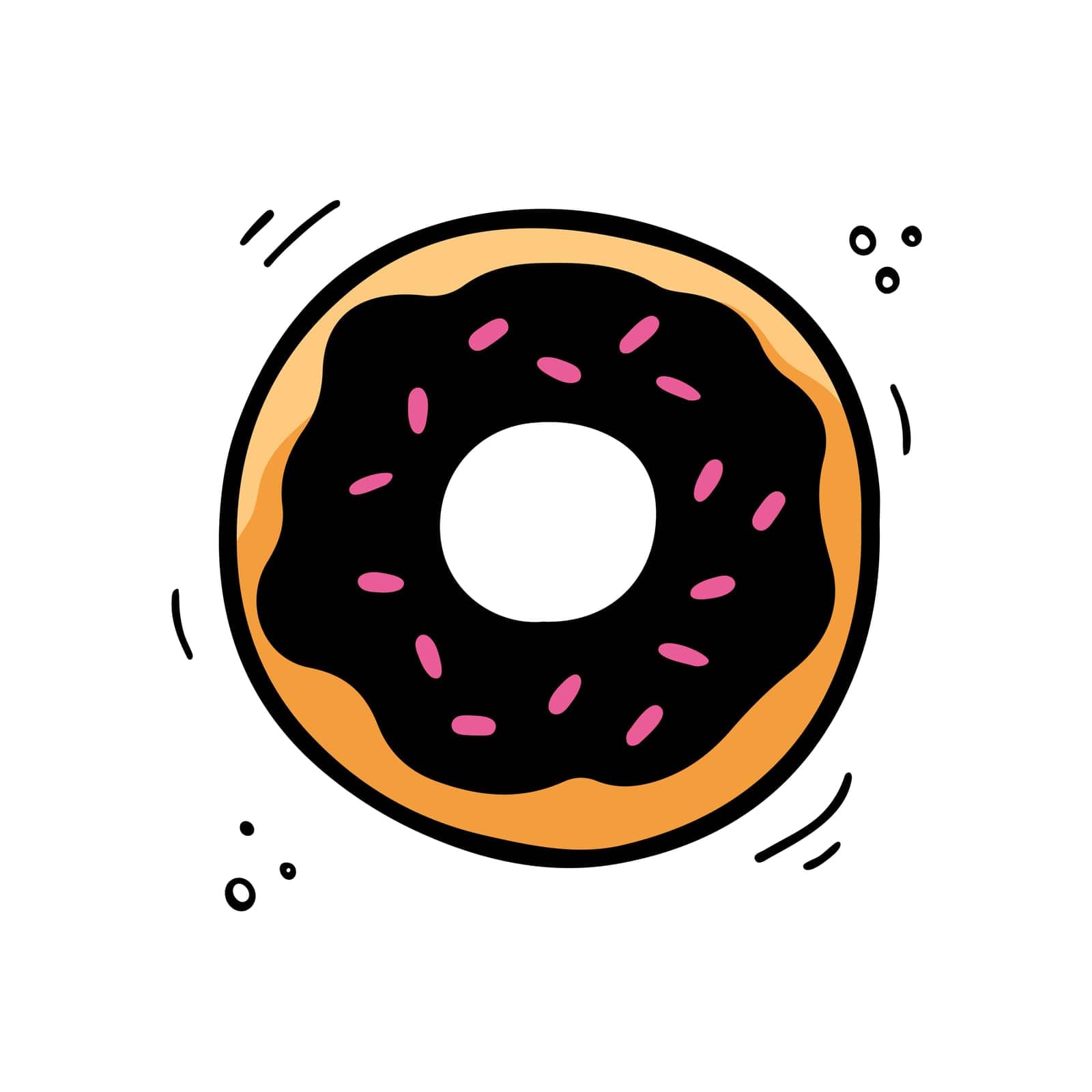 Donut illustration. Hand drawn Sketch of doughnut. Fast food illustration in doodle style. by KateArtery19