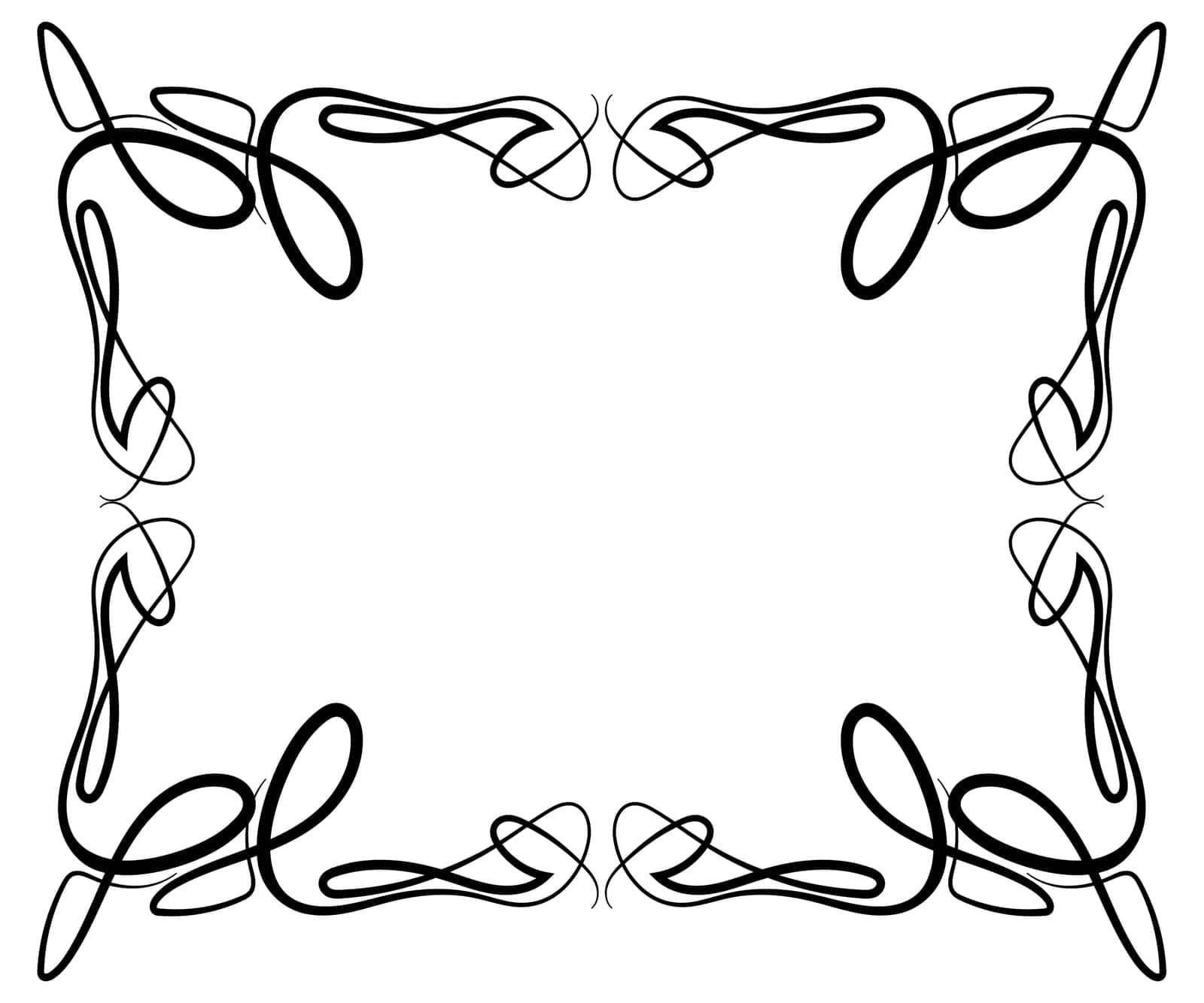 Vector frame and vignette for design template. Element in Victorian style. Ornate decor for invitations, greeting cards, certificate.