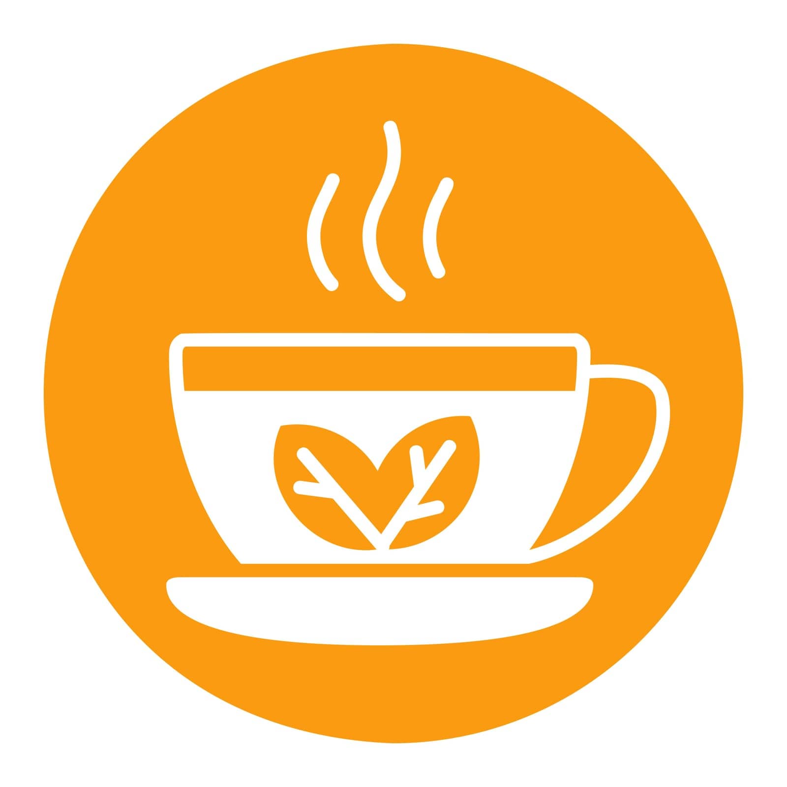Cup of tea with mint leaves vector solid icon. Graph symbol for fitness and weight loss web site and apps design, logo, app, UI